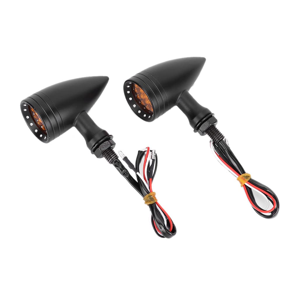 Retro LED Motorcycle Turn Signal Lights - 1 Pair for Benelli/Suzuki/Aprilia - Durable Aluminum Alloy for Night Riding