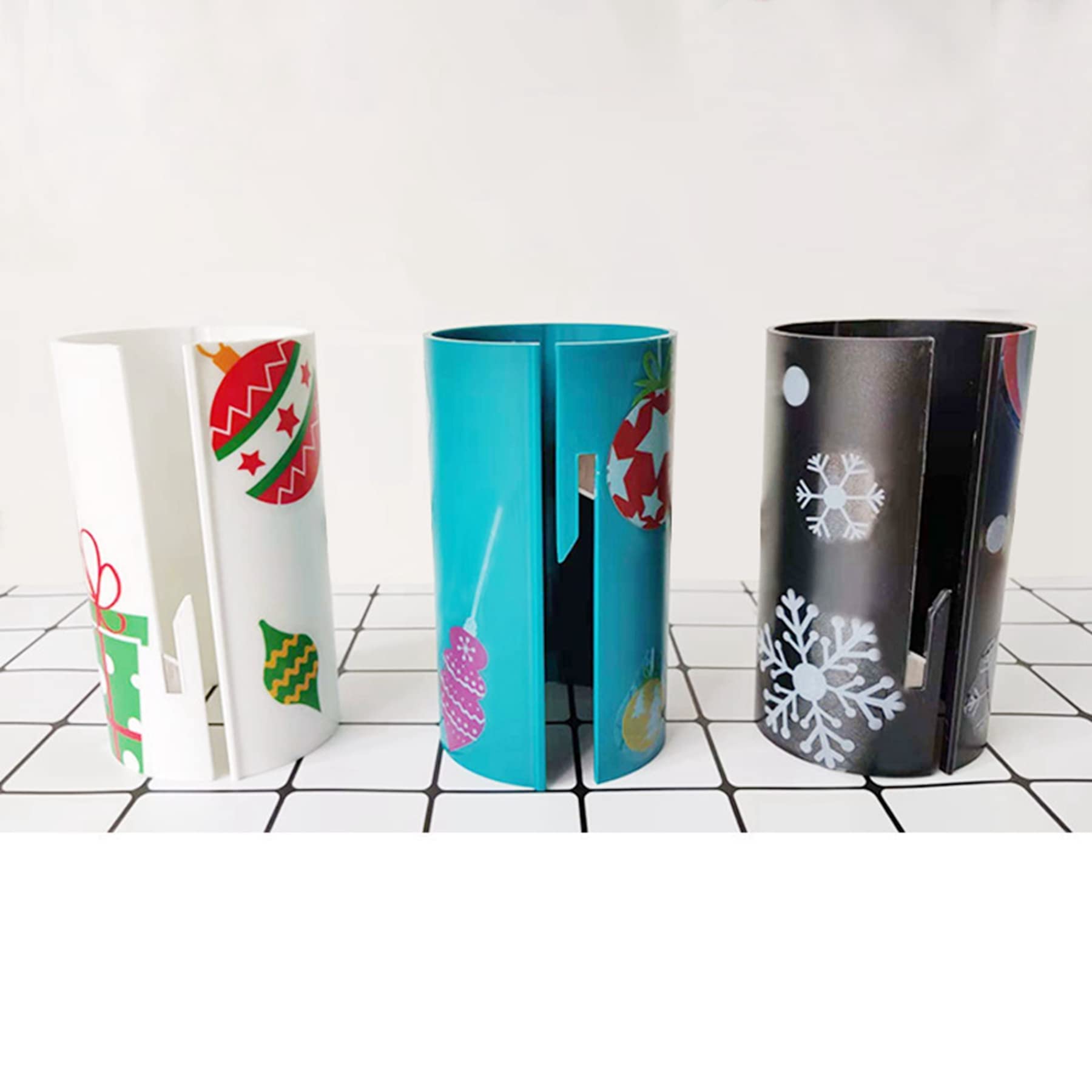 Portable Sliding Gift Wrapping Paper Cutter Tool - 3pcs Round Lip Paper Cutters for Safe & Easy Christmas, Halloween, Thanksgiving Decorations - Perfect for DIY Crafts, Holiday Gift Wrapping & Wall Stickers