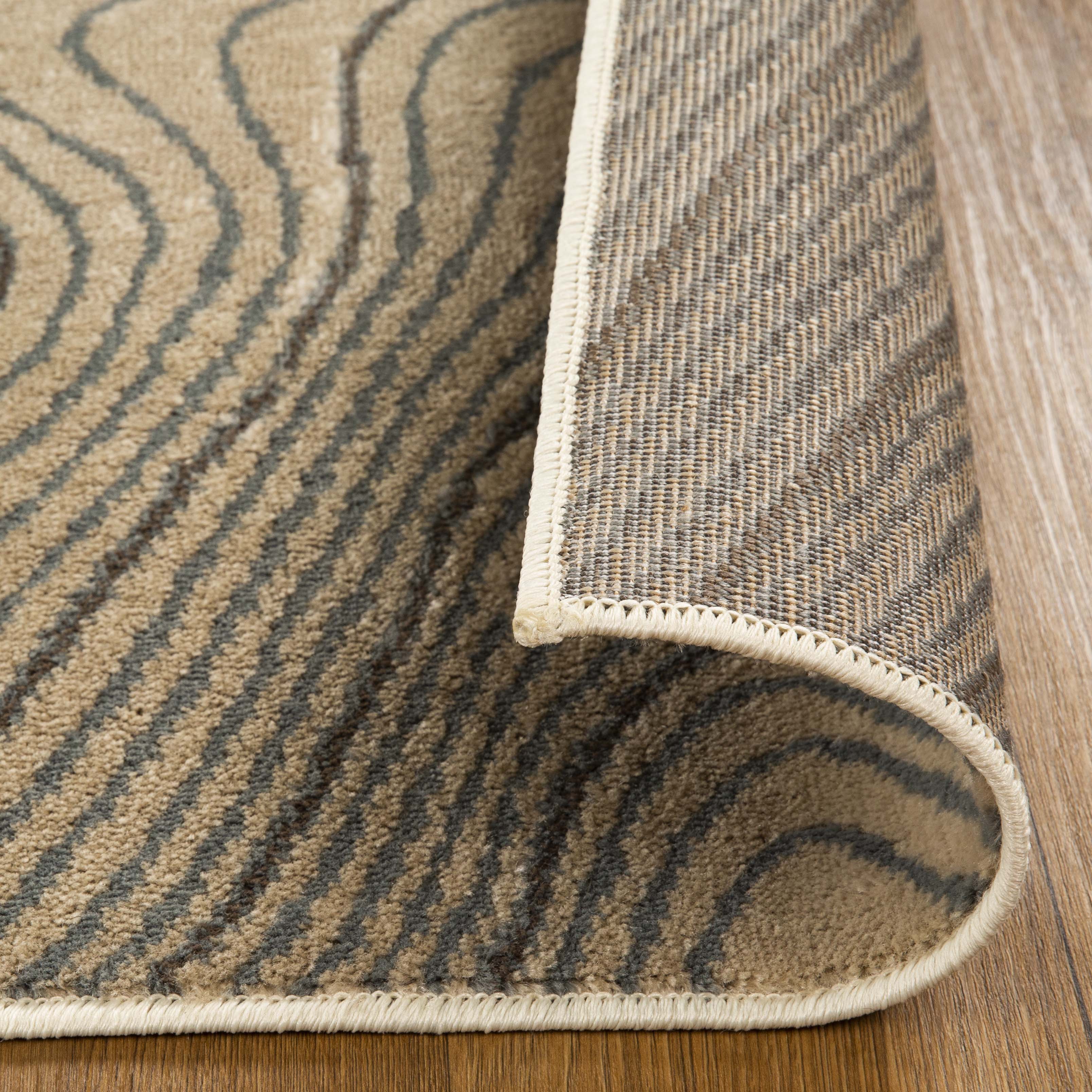 Veer Modern Abstract Wood Grain Indoor Area Rug or Runner - Non-Slip Soft Living Room Carpet for Home Decor, Bedroom, Office - Perfect for Boho, Farmhouse & Contemporary Styles