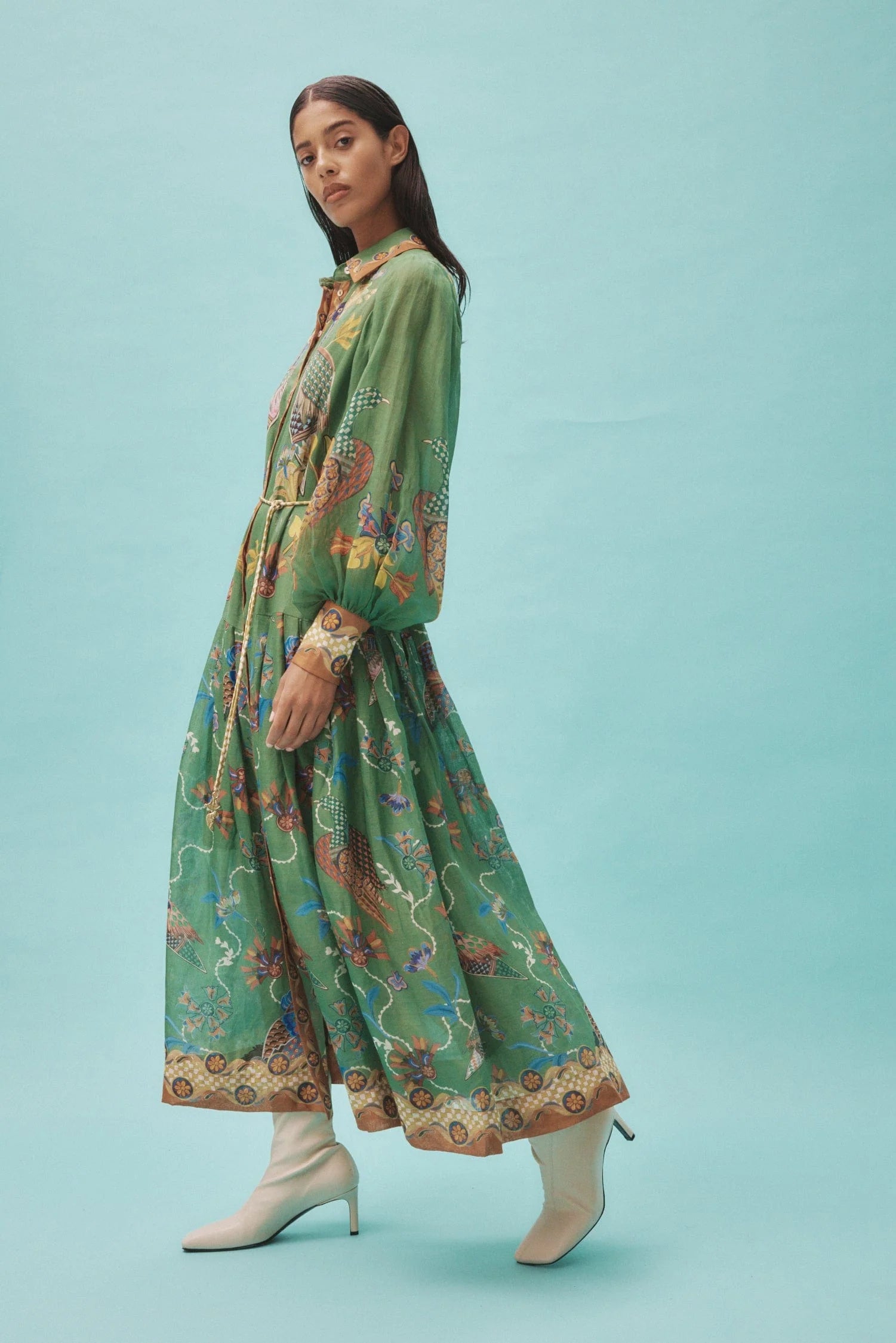 Stylish Birdie Shirtdress for Women - Casual & Elegant Floral Print Dress - Perfect for Office, Date Night & Summer Outings