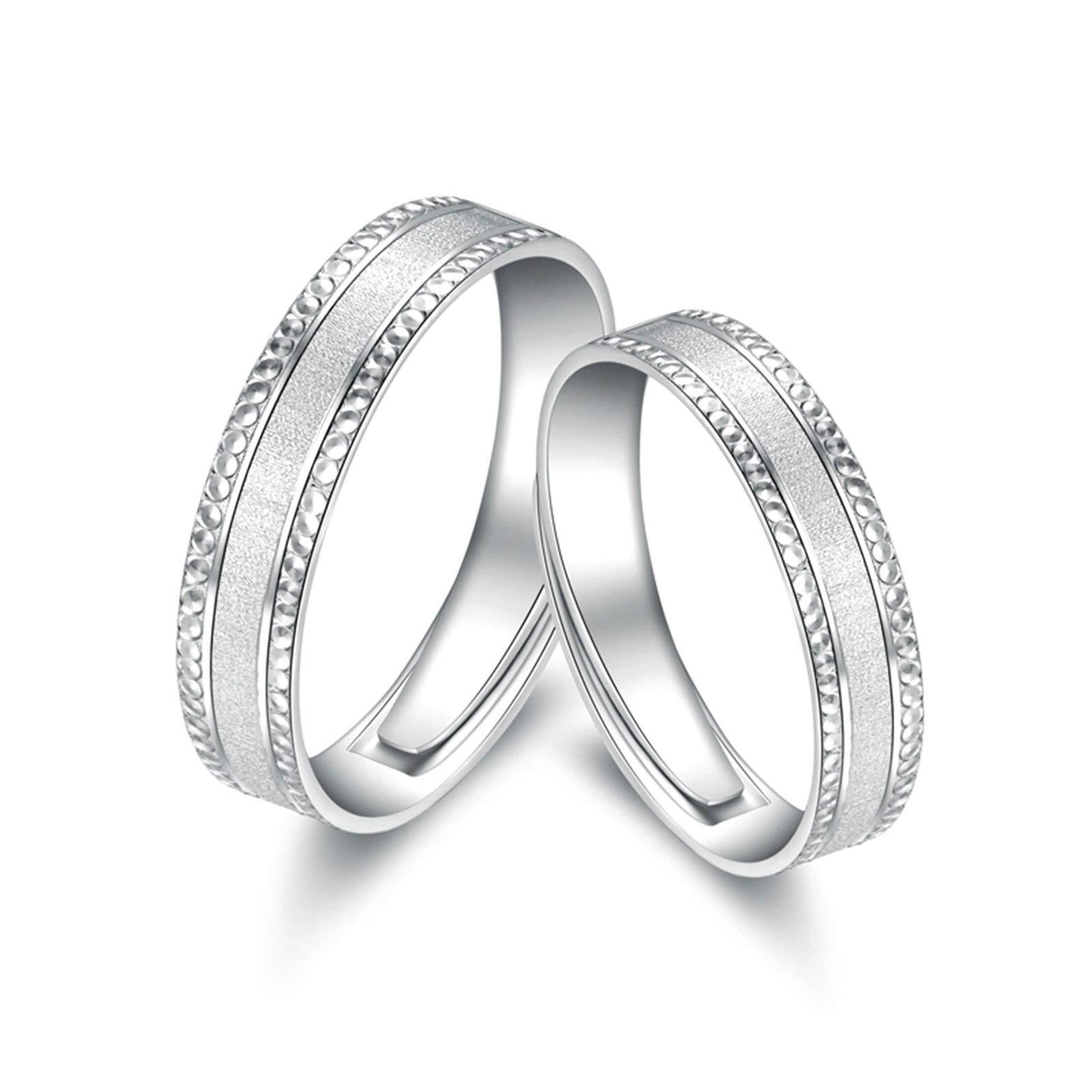 Engraved Aienid Couple Wedding Rings for Women - Platinum Band Sizes 4-13 - Perfect for Anniversaries, Proposals & Romantic Gifts