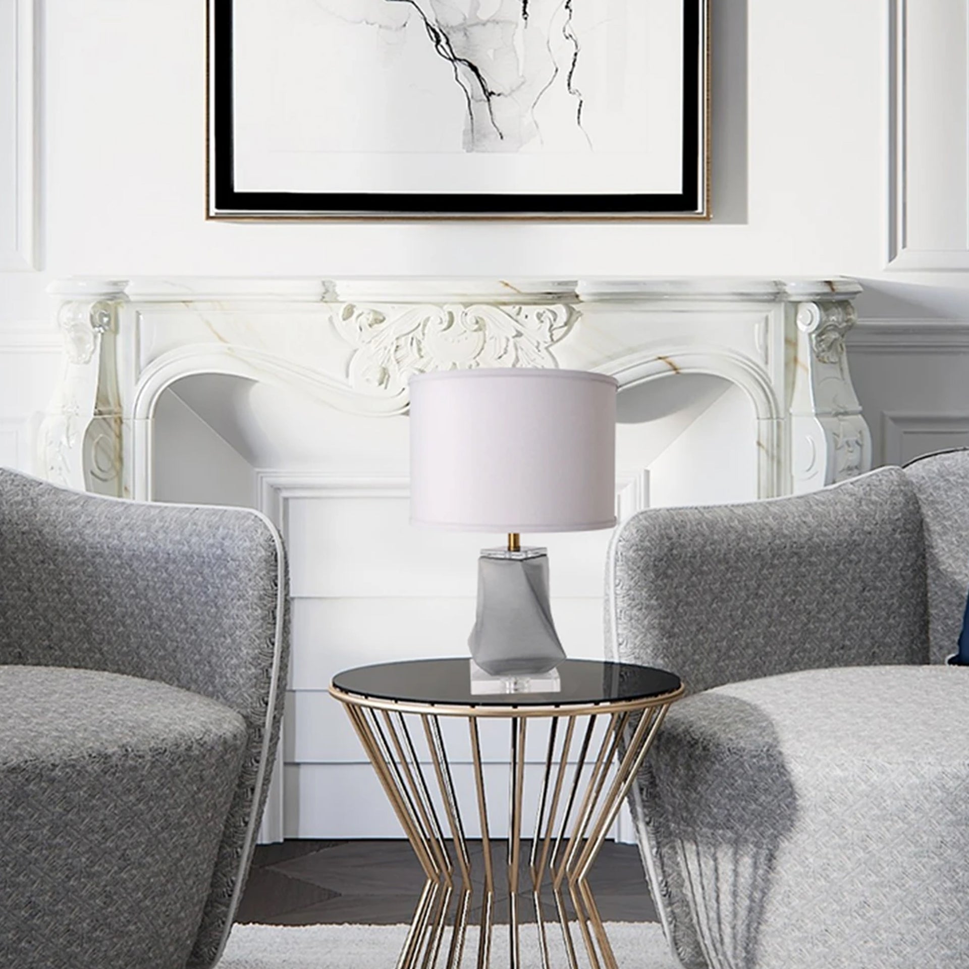 Calla Little Twist Frosted Glass Table Lamp - 24