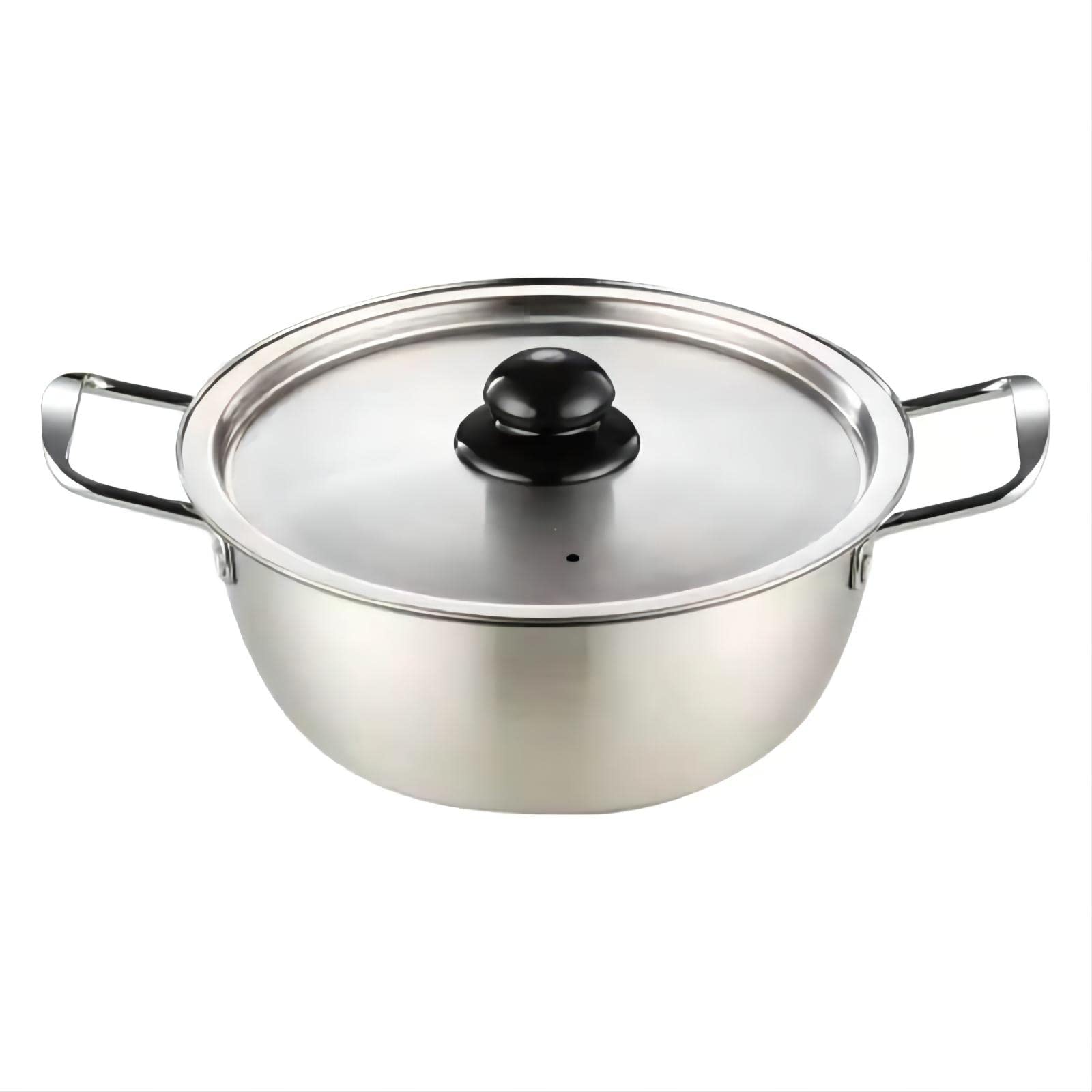 BLLYS 7-Inch Ramen Noodle Pot with Lid - Golden & Silver Korean Style Instant Ramen Cooking Pot for Home, Office & Camping Use