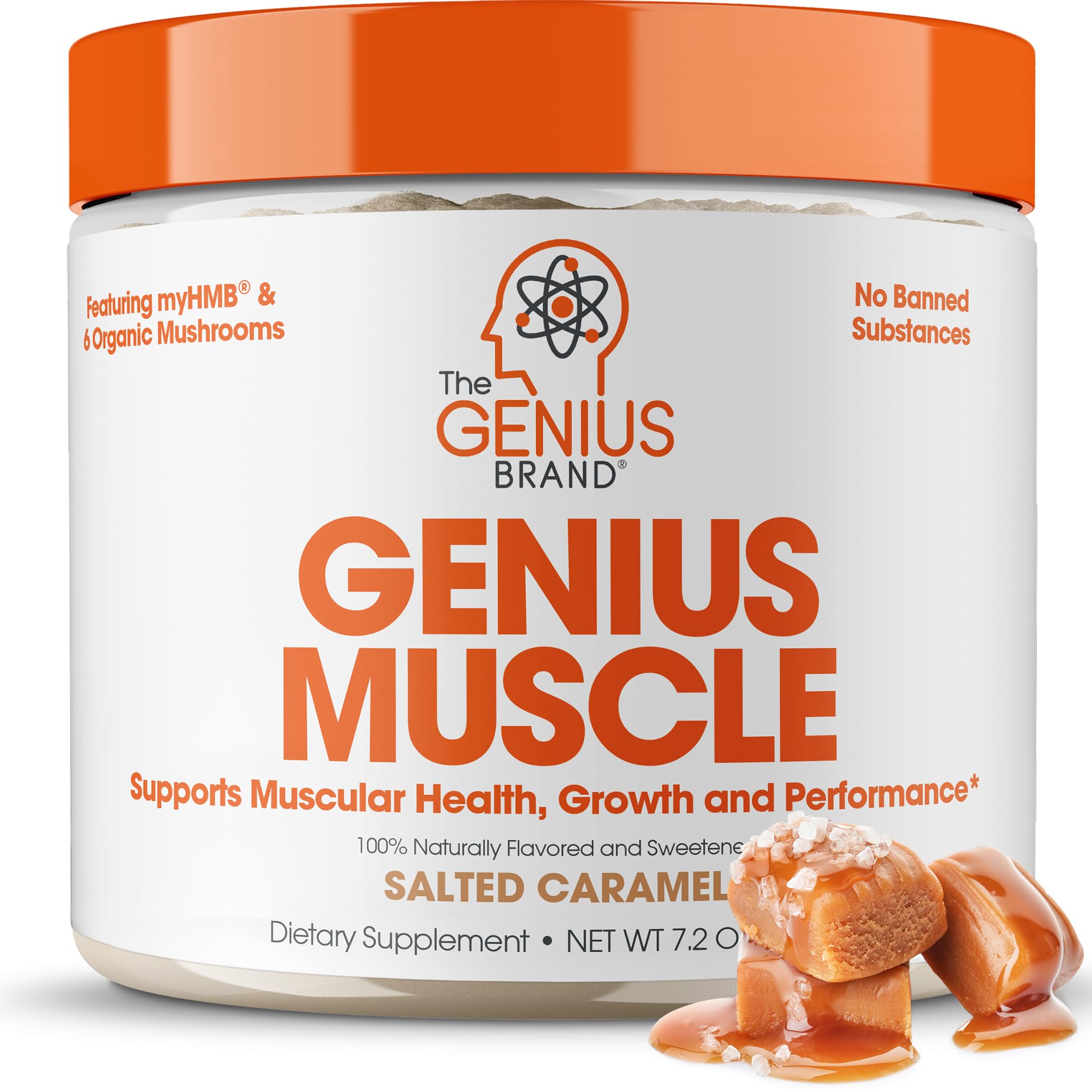 Genius Muscle Builder & Mass Gainer Supplement - Salted Caramel Flavor | 100% Natural Ingredients | Anabolic Activator for Men & Women | Weight Gainer for Bodybuilding & Fitness | Post-Workout Recovery & Muscle Growth