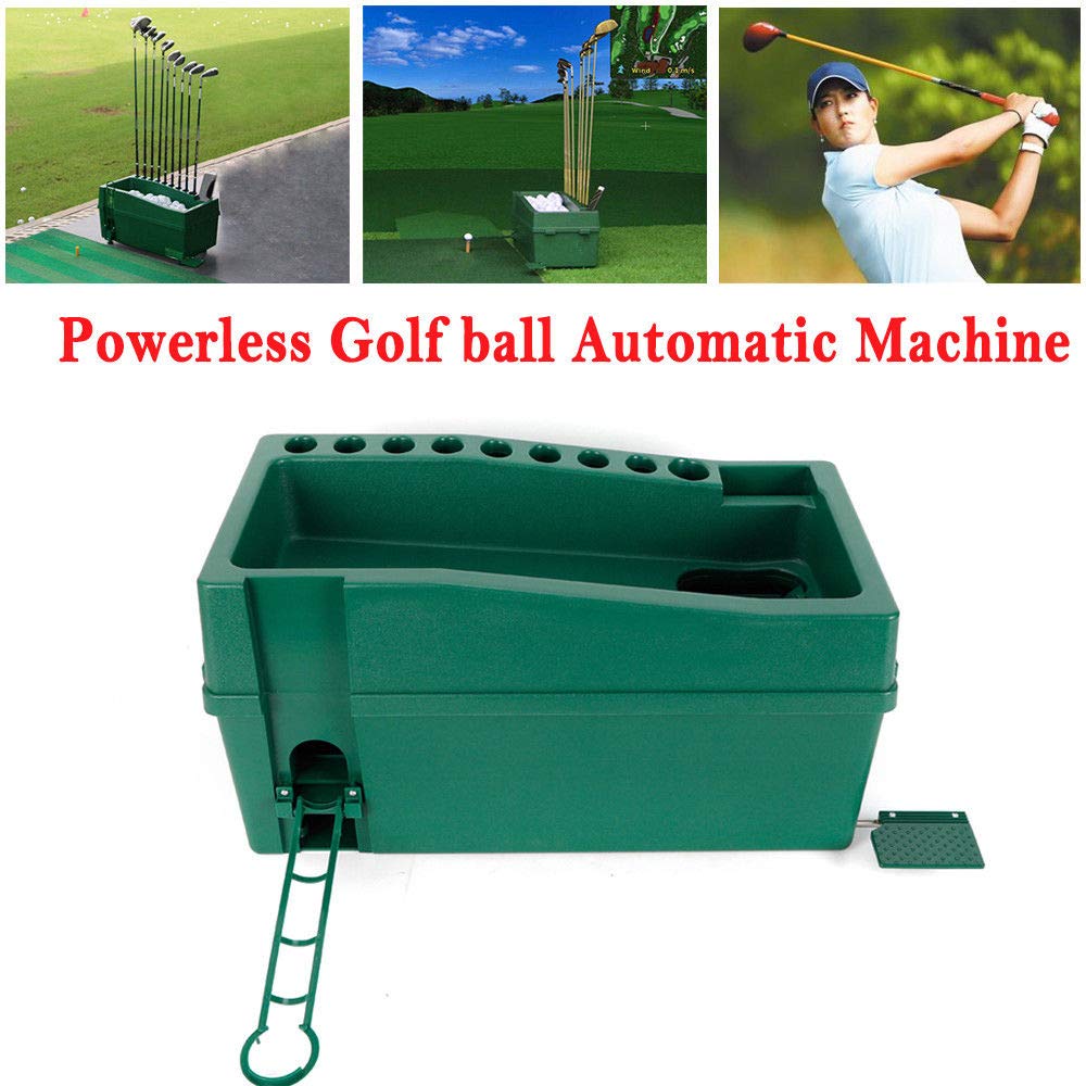 Automatic Golf Ball Dispenser - No Power Required Golf Practice Training Pitching Machine for Driving Range, Backyard & Indoor Golf Training