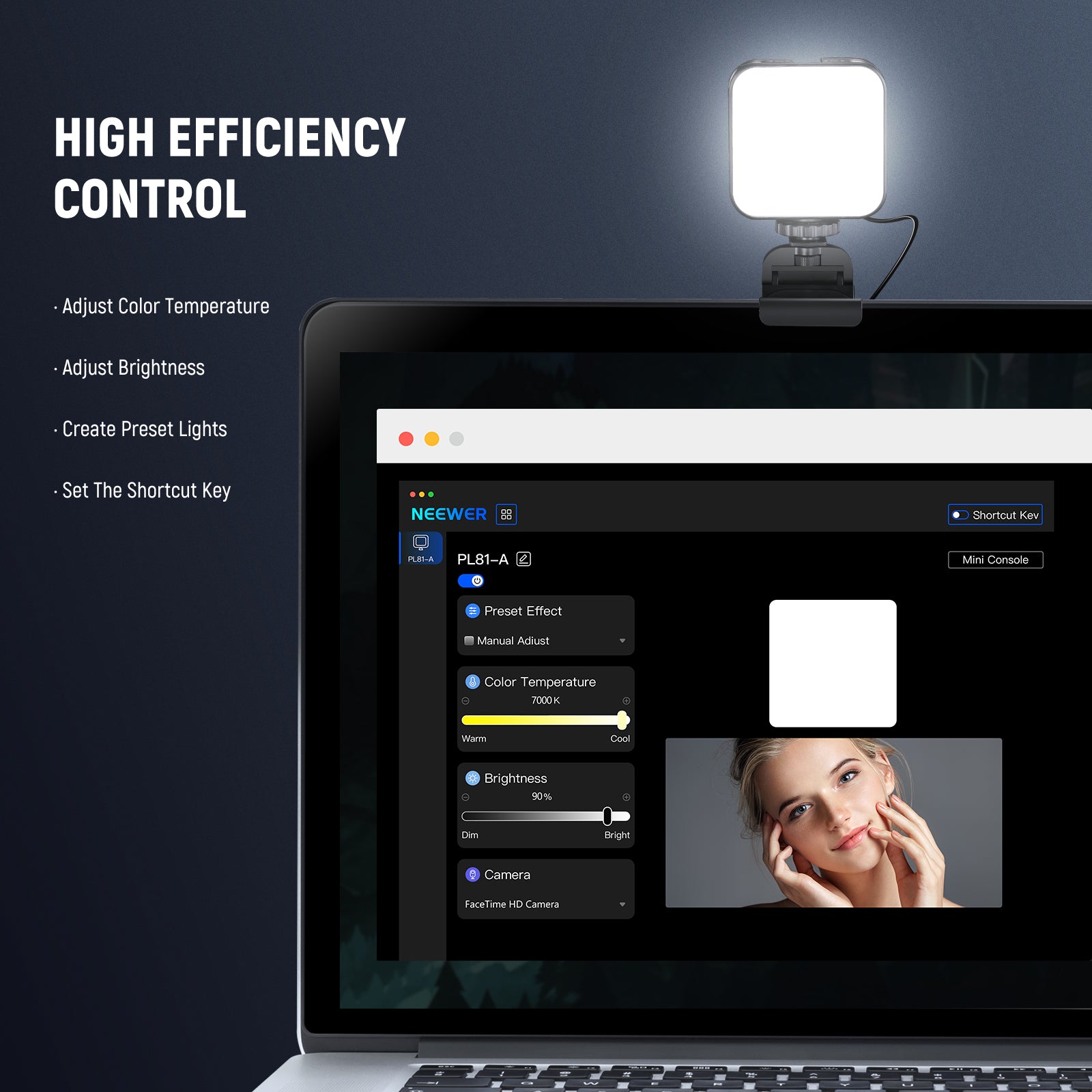 Neewer PL81 Pro Professional LED Streaming Light Panel - Dimmable 5600K Daylight for YouTube, Twitch, TikTok Live Streaming & Video Recording