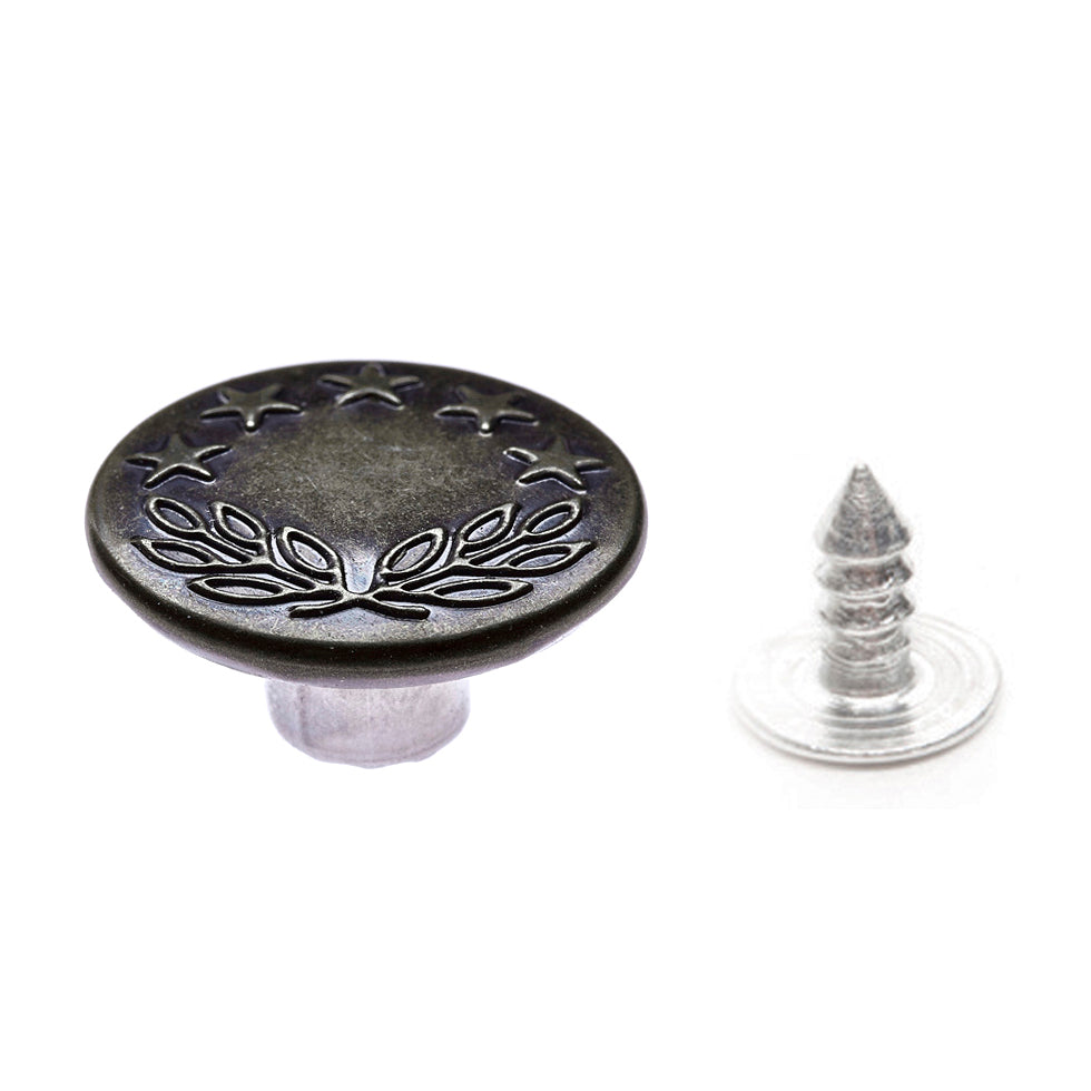 16mm Black Jeans Buttons - 6 Sets for Denim Repair & DIY Clothing Projects - Perfect for Hemlines, Jackets & Jeans Reinforcement