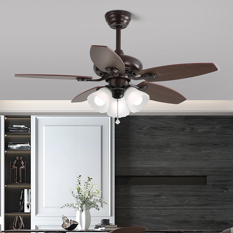 Blossom Breeze 52 Inch Ceiling Fan with LED Light Kit - Modern Flush Mount Fan for Bedroom, Living Room & Office - Energy Efficient & Quiet Operation
