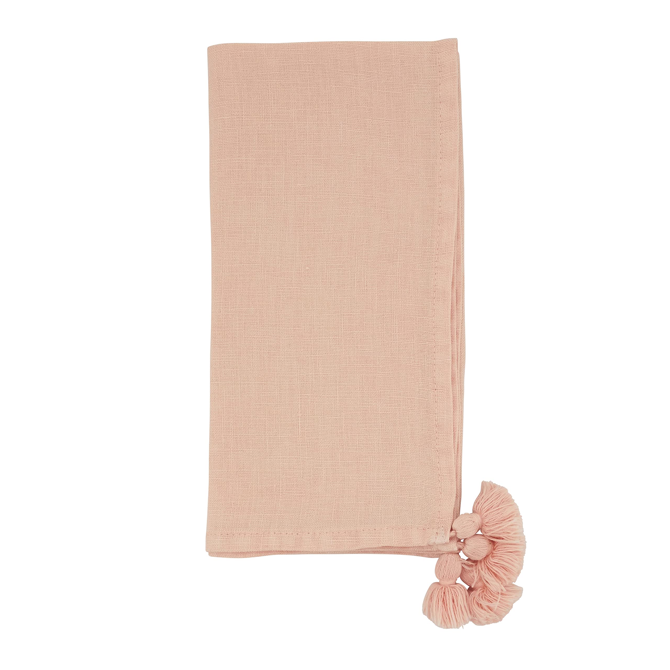 Elegant Tassel Design Table Napkins Set of 4 - Premium Cotton Dinner Napkins for Formal Dining, Wedding & Holiday Decor
