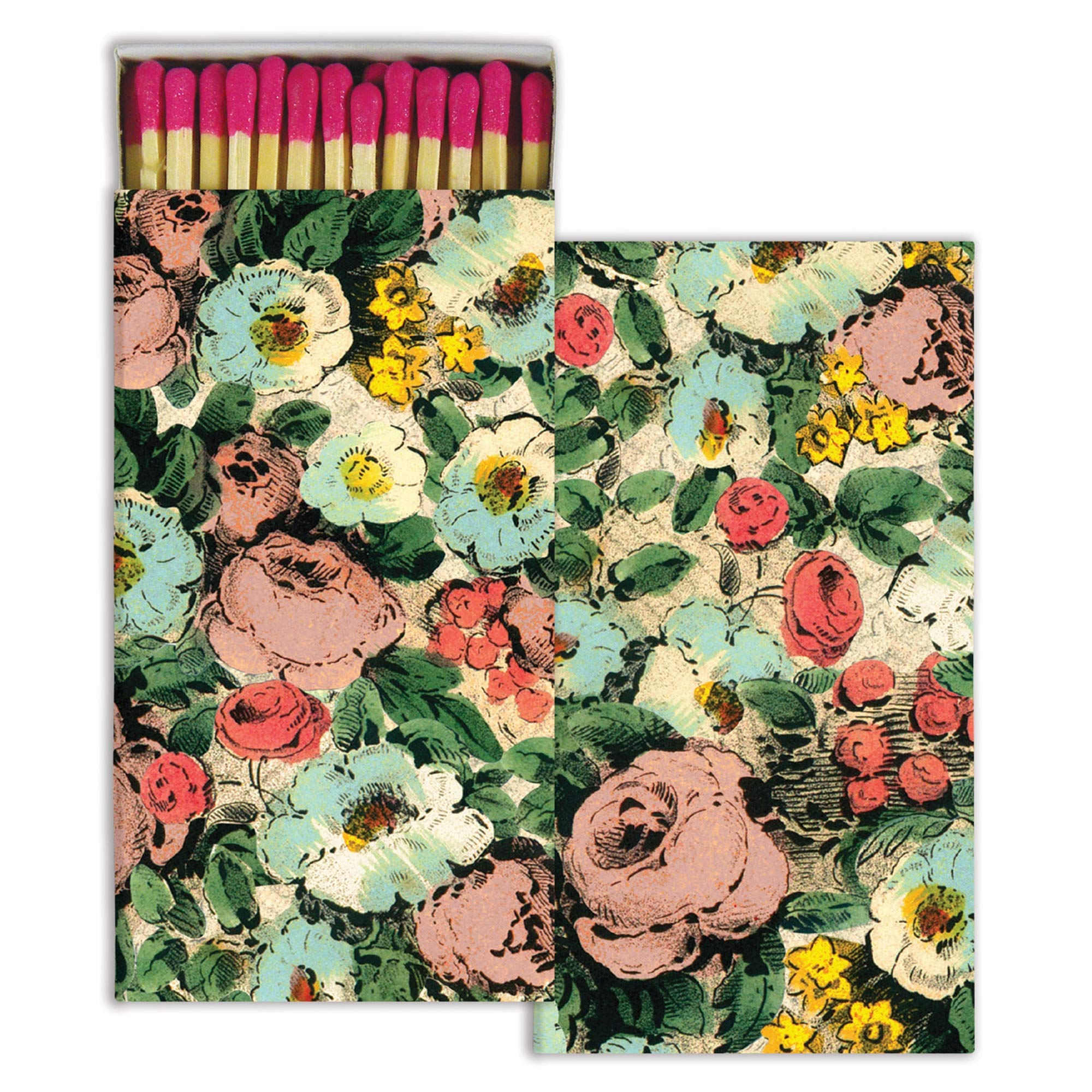 Decorative Flora Match Boxes - Set of 2 for Candles, Fireplaces & Grills