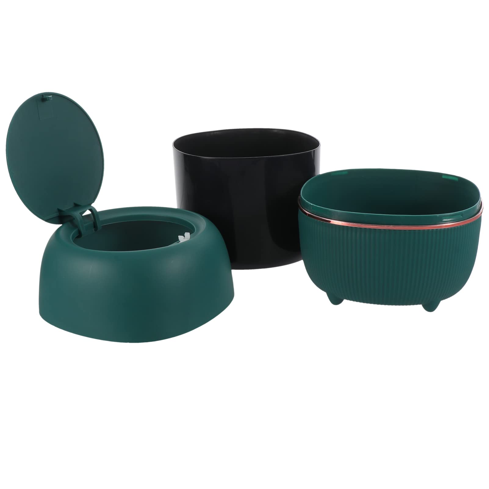Mini Desktop Trash Can with Lid - Small Plastic Waste Bin for Office, Home & Study Table | Compact Garbage Organizer for Desk, Countertop & Workspace