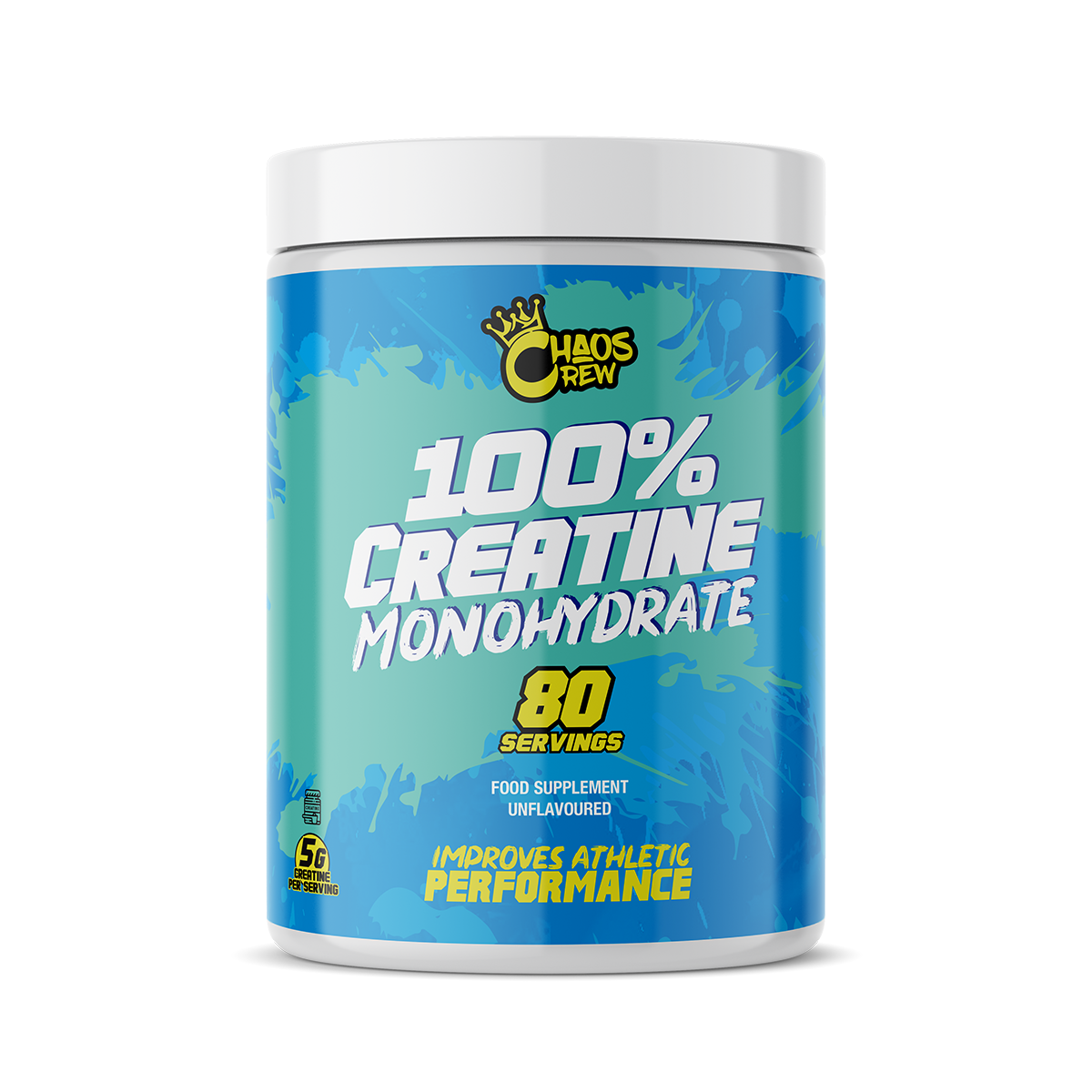 Chaos Crew 100% Pure Creatine Monohydrate Powder 400g - Unflavored Muscle Building Supplement for Athletes & Bodybuilders - Pre Workout, Post Workout & Fitness Recovery