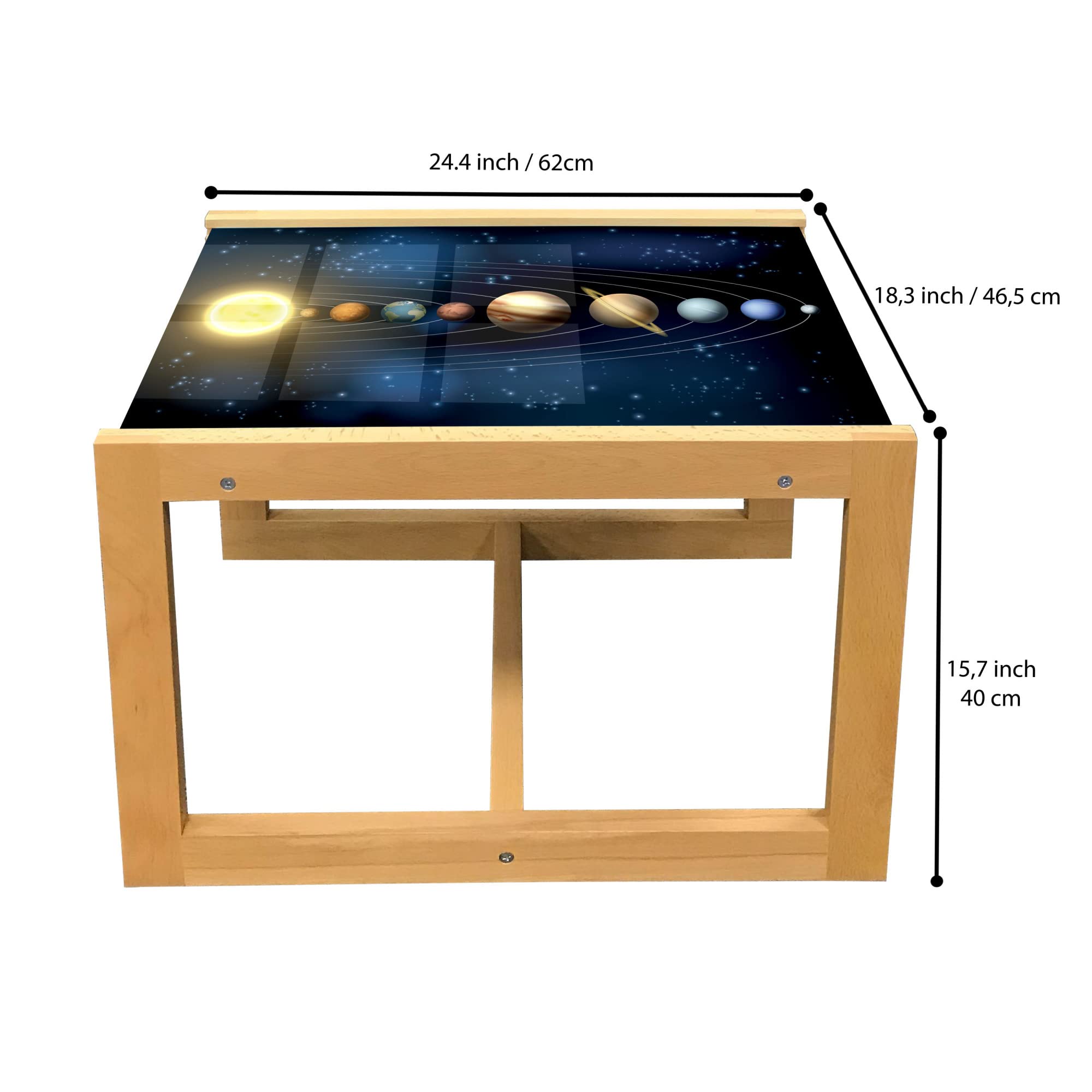Ambesonne Space Coffee Table - Solar System Design for Office & Dorm Decor