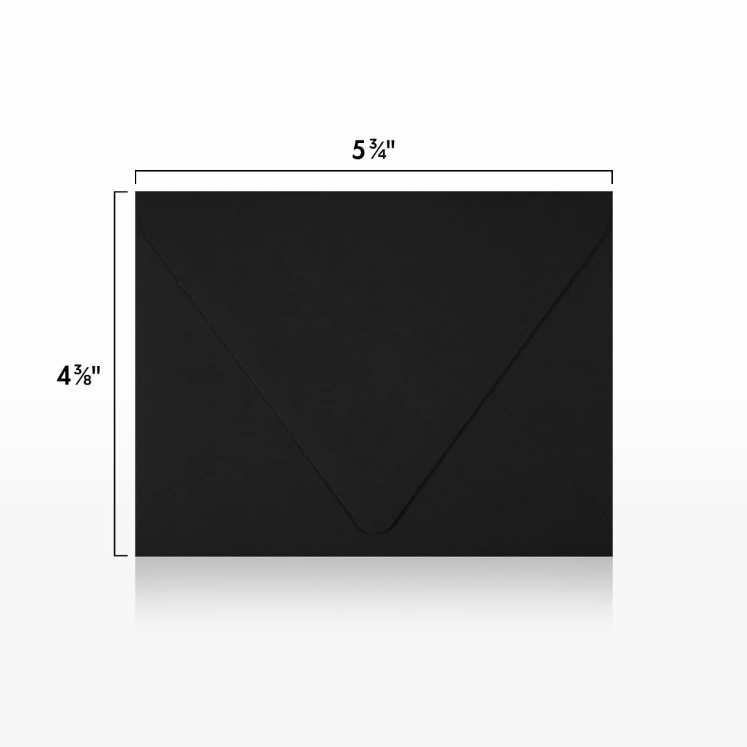 Premium A2 Contour Flap Envelopes 4 3/8 x 5 3/4 Inches - 1000 Pack Midnight Black for Business Invitations, Greeting Cards & Mailing - Elegant Stationery for Weddings, Corporate Events & Direct Mail