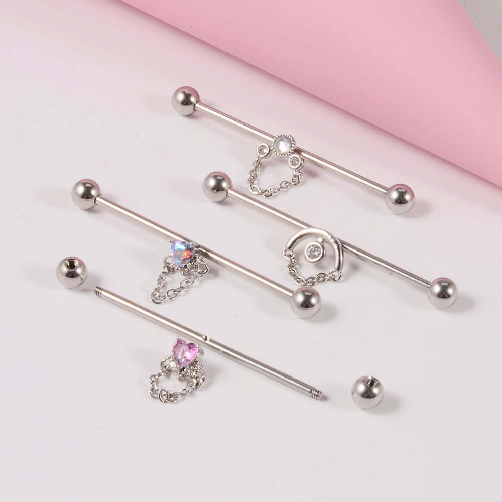 14g Silver Scorpio Insect Industrial Barbell Body Jewelry - Belly Button & Nose Piercing Bar | Perfect for Gothic, Punk & Alternative Fashion Styles