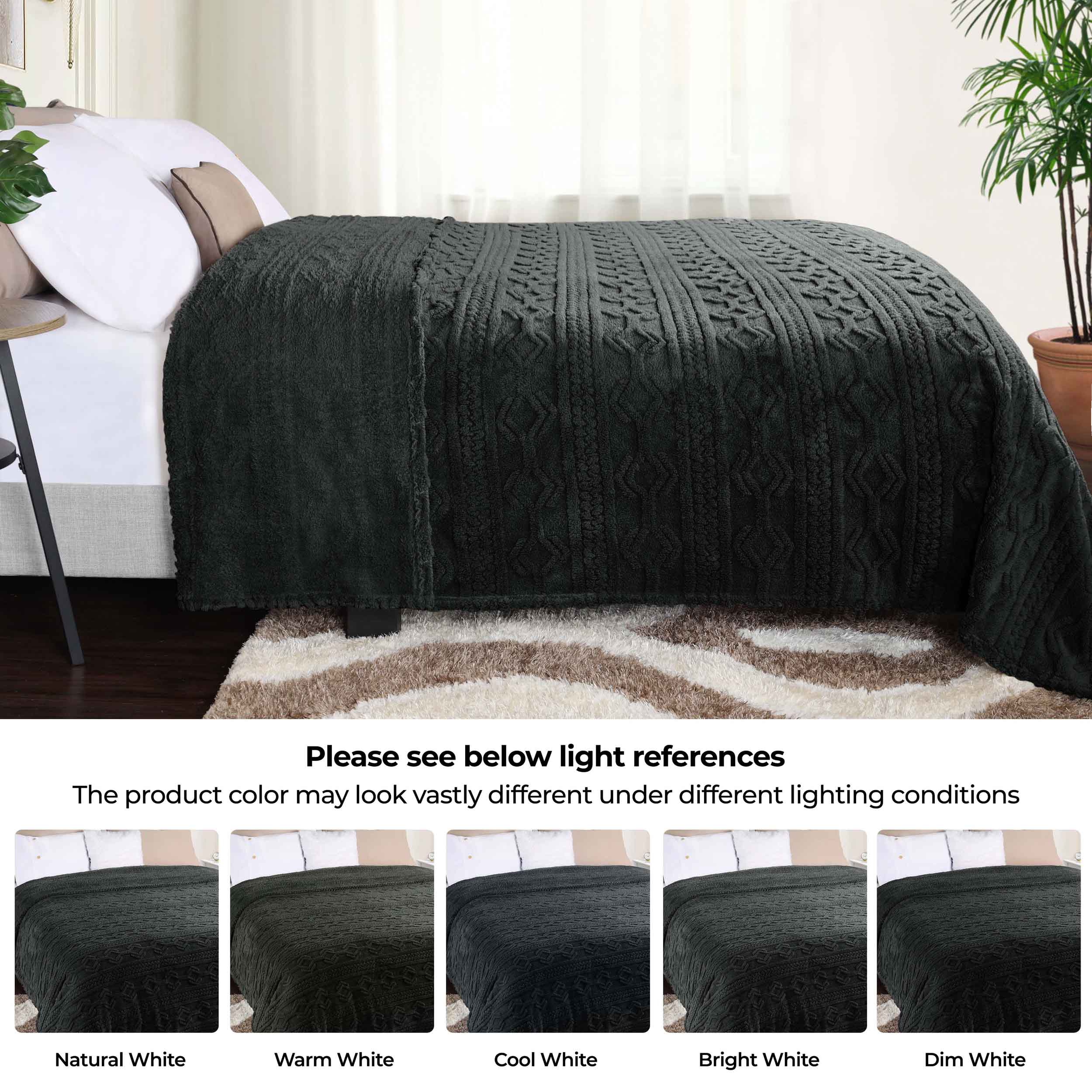 Arctic Boho Jacquard Plush Fleece Blanket - Ultra Soft & Warm Winter Throw for Couch, Bed, Sofa - Perfect for Home Decor, Cozy Nights & Gift Giving