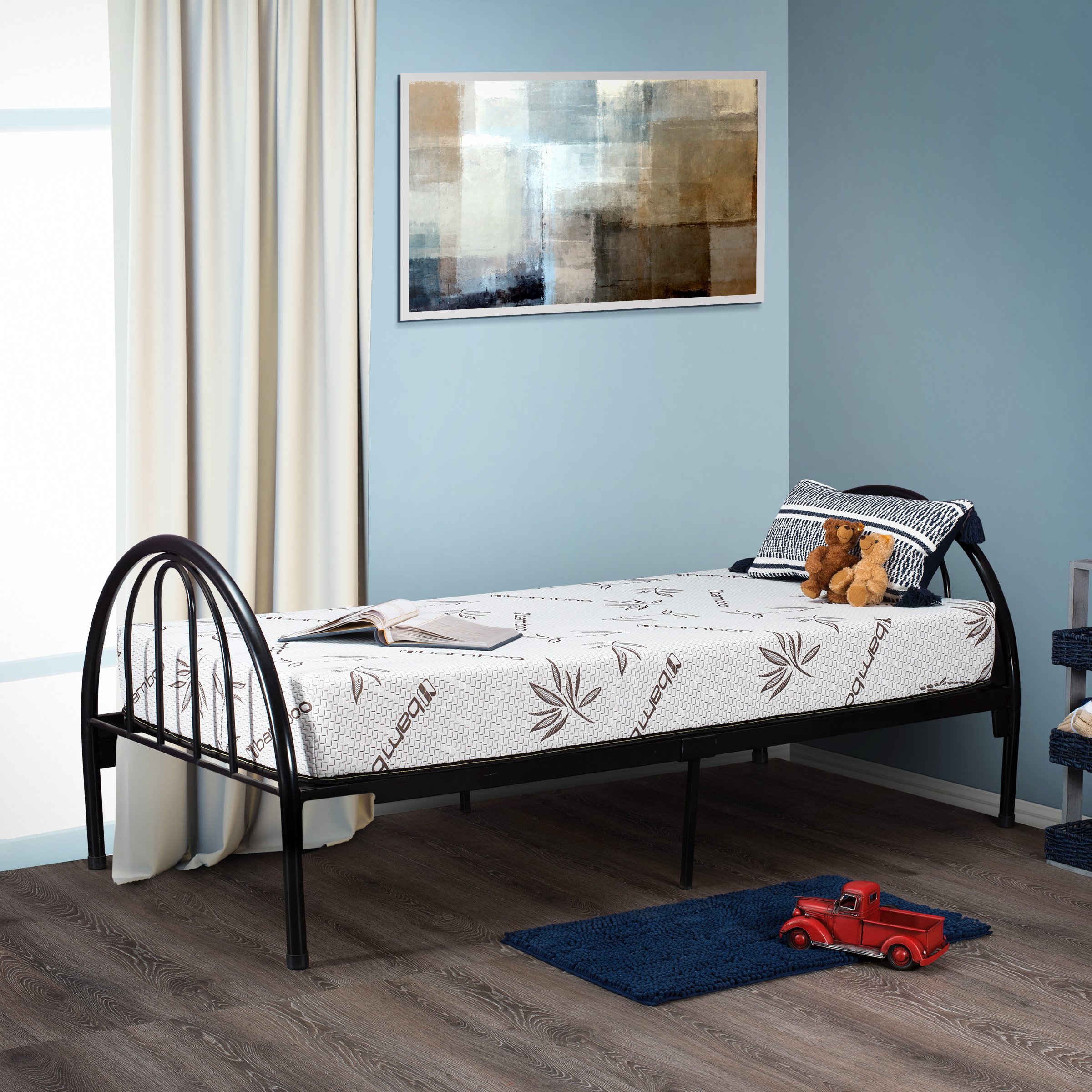 8 Inch Gel Memory Foam Mattress with Bamboo Rayon Cover - CertiPUR-US Certified, Made in USA - Cot Size 30
