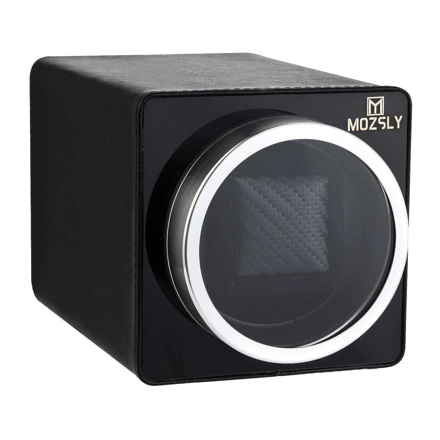 MOZSLY Single Automatic Watch Winder - Quiet Motor, 12 Rotation Modes, Premium Leather Case - Perfect for Watch Collectors & Automatic Watch Storage at Home/Office