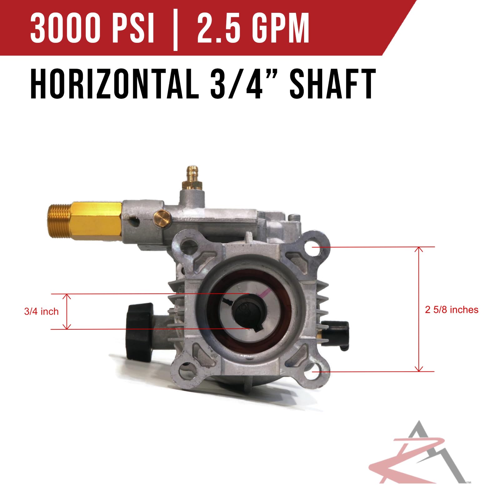3000 PSI High Pressure Washer Pump - 3/4