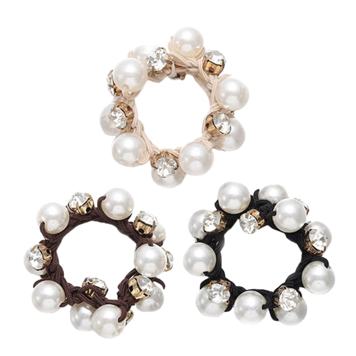 Beavorty 3-Piece Pearl Headband Set for Girls & Women - Elegant Hair Ribbons, Pearl Hair Bands, and Scrunchie Hair Ties - Perfect for Weddings, Parties, and Summer Styling