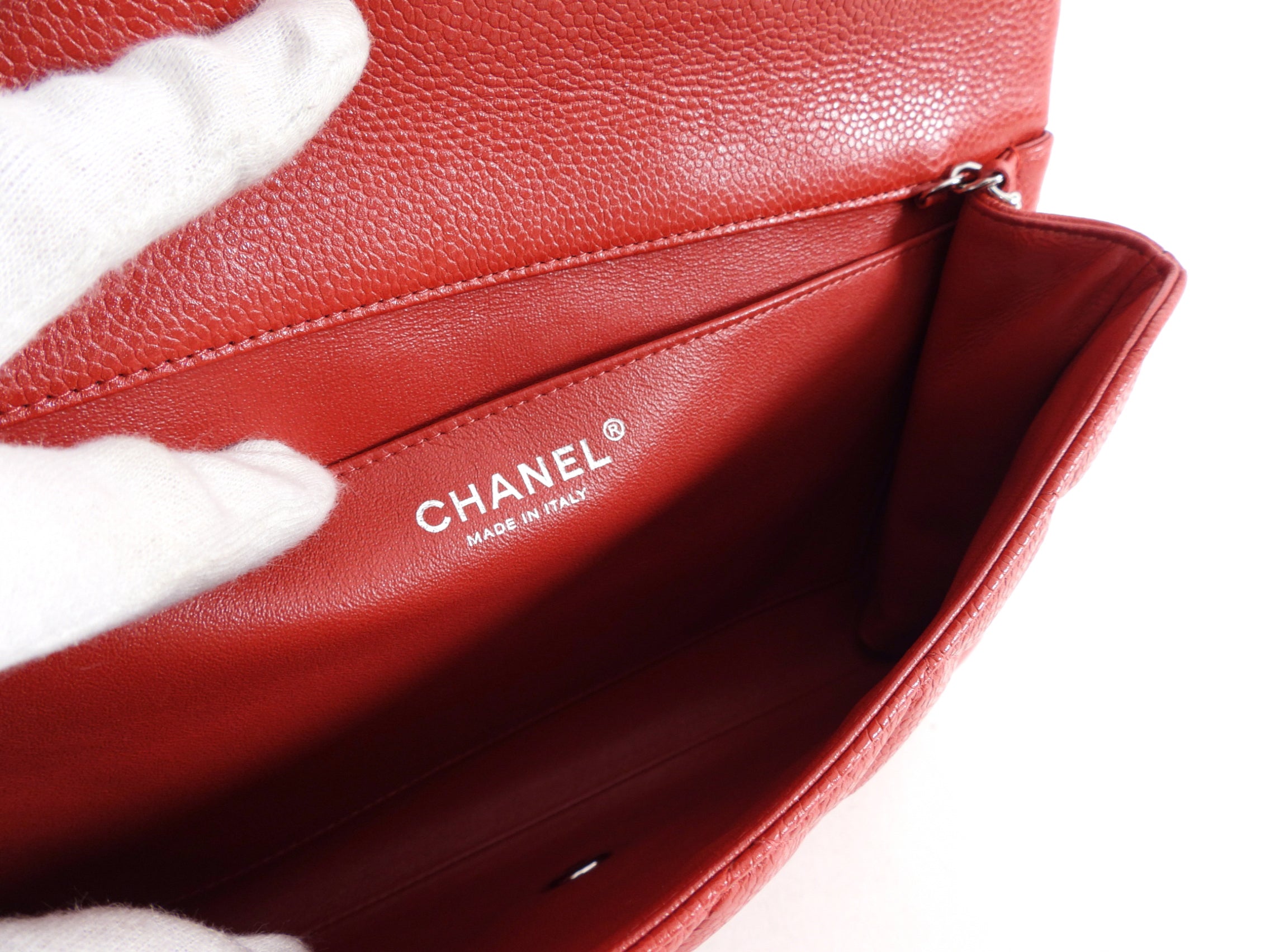 Chanel Red Caviar Leather Quilted Classic Timeless Chain Flap Bag - Luxury Designer Handbag for Women | Perfect for Parties, Weddings & Evening Events