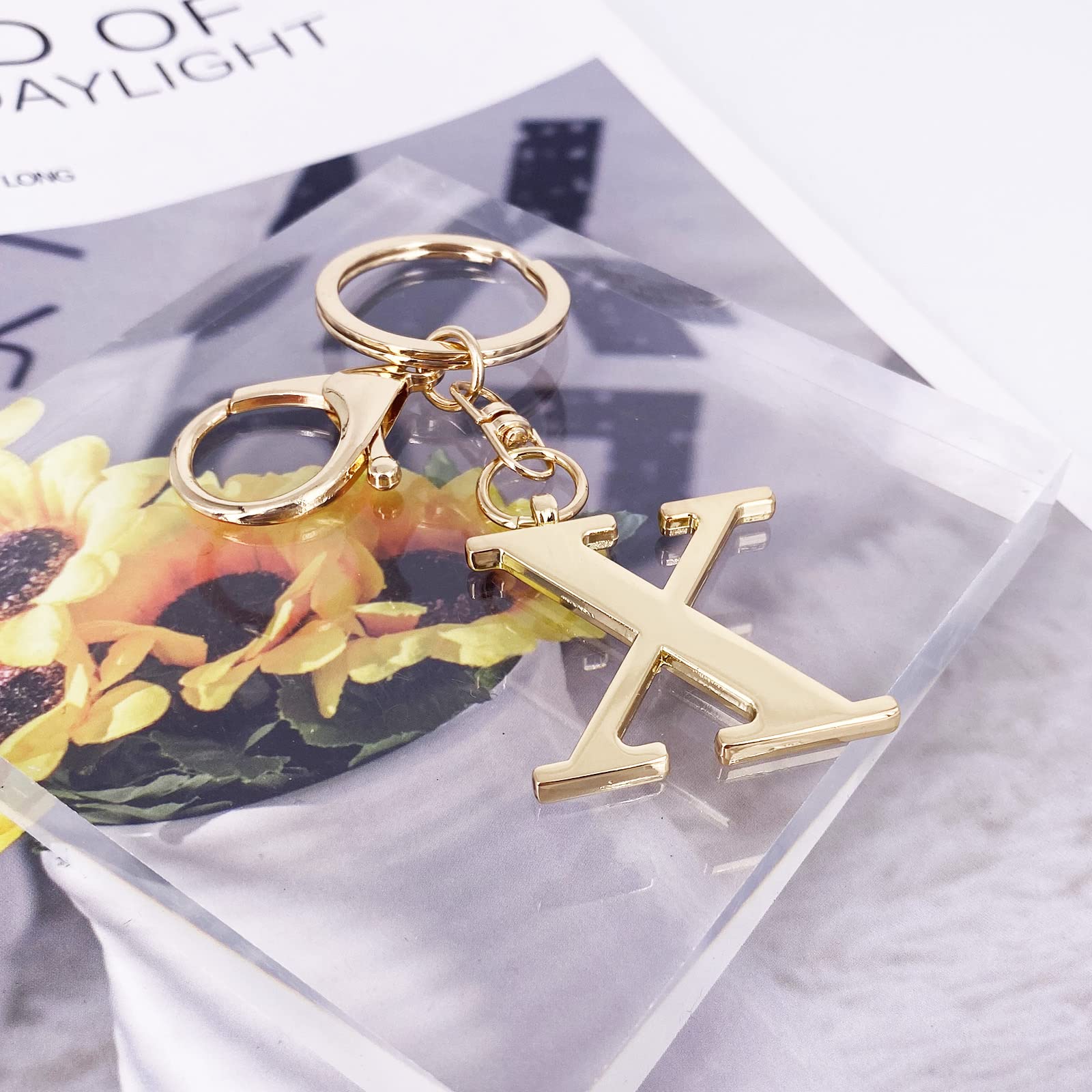 LAXPICOL Gold Letter A-Z Keychain for Women - Personalized Alphabet Initial Bag Charms, Purse Accessories & Handbag Decor - Perfect Gift for Birthdays, Anniversaries & Everyday Carry