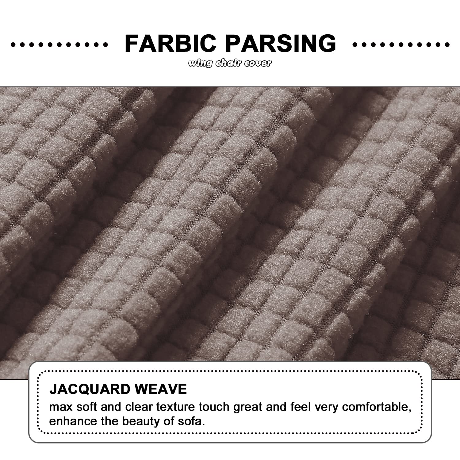 OKYUK 5-Seater Recliner Corner Sofa Cover - Jacquard Stretch Slipcover for L-Shape Reclining Sofa | Thick, Soft, Washable & Durable Furniture Protector in Light Brown | Perfect for Living Room, Family Room & Home Theater Seating