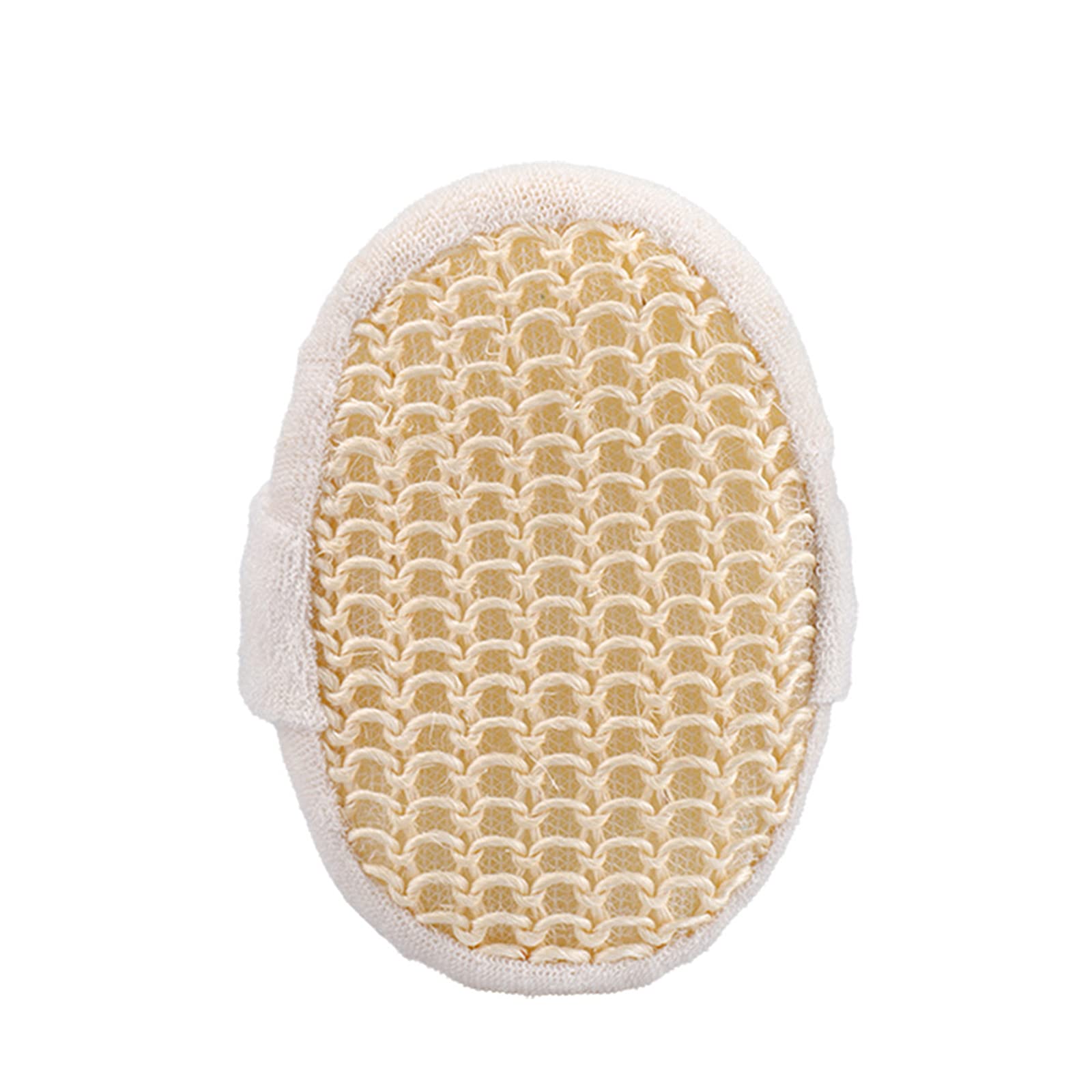 POOWE Soft Body Cleansing Sponge - Exfoliating Bath Brush for Smooth Skin, Gentle Shower Scrubber with Handle for Back & Feet (Beige) | Perfect for Daily Shower, Spa & Exfoliation Routine