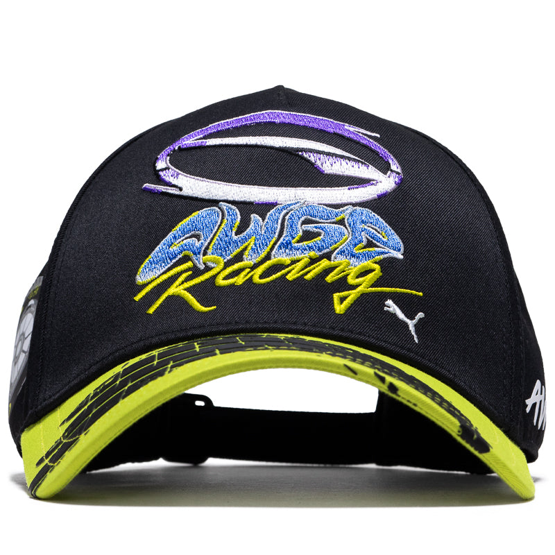 ASAP Rocky x Puma AWGE Racing Strapback Snapback Hat - Black & Lime Sheen | Streetwear Fashion, Hip Hop Accessory for Men & Women | Perfect for Concerts, Street Style & Urban Outfits