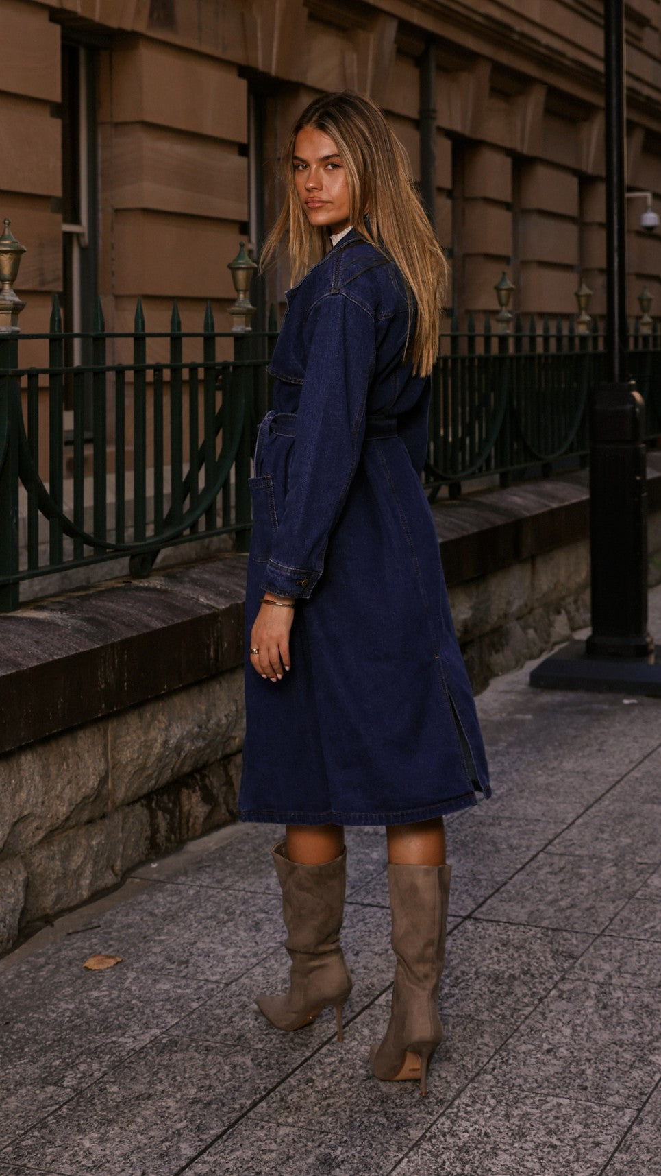 Harlequin Mid Blue Denim Coat for Women - Stylish Winter Jacket for Casual Outings & Outdoor Adventures