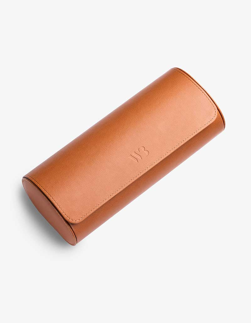 Premium 3 Slot Leather Watch Roll Organizer - Brown | Travel & Storage Case for Men's Watches | Perfect for Travel, Display & Protection