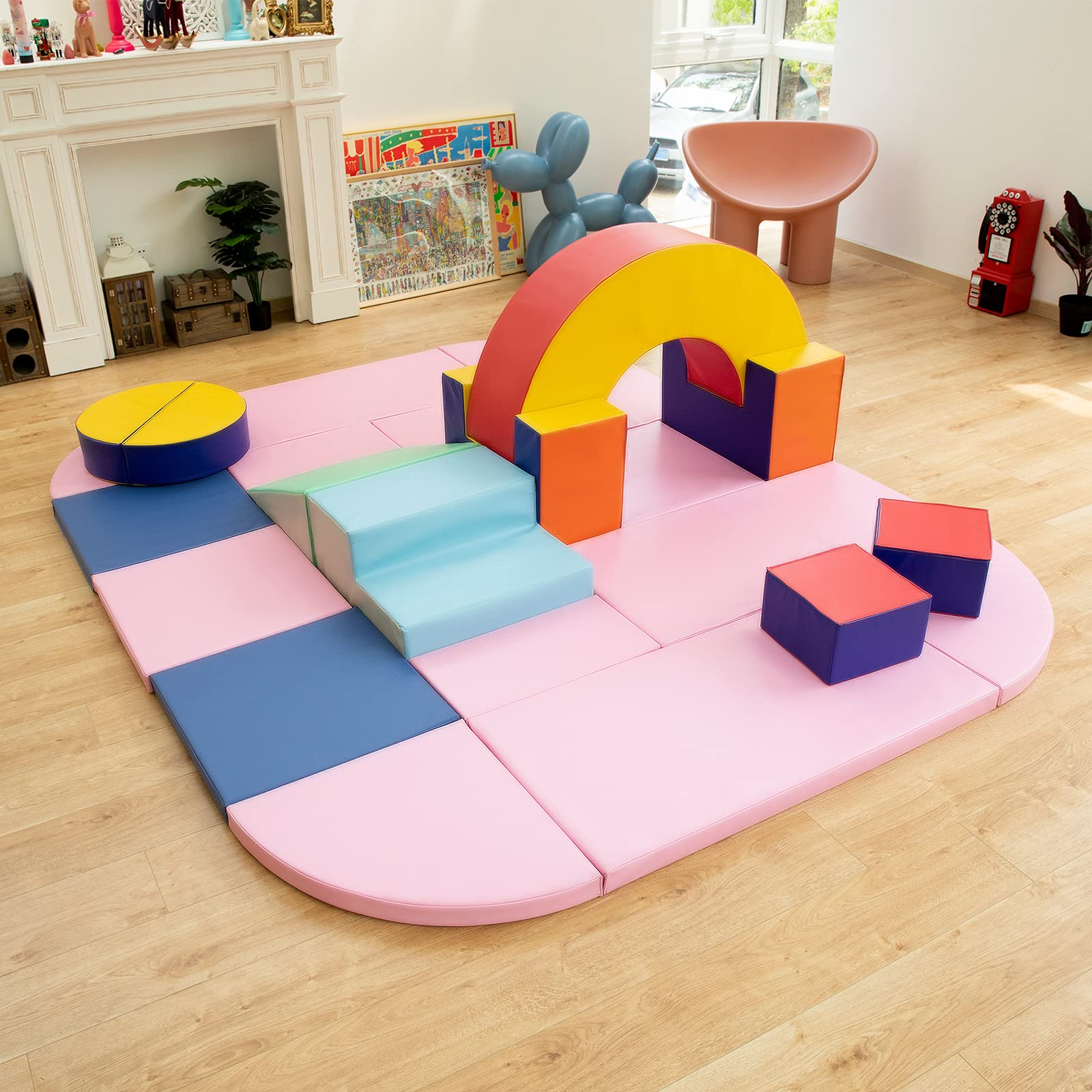 **22-Piece Foam Climbing Blocks for Toddlers 1-3 – Soft Indoor Play Equipment, Toddler Climbing Toys & Play Gym for Crawling & Climbing – Perfect for Home, Daycare & Playroom**