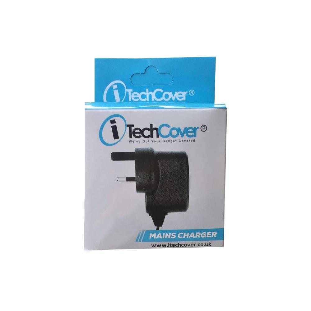 iTechCover® 3 Pin UK Mains Charger Cable - Micro USB Wall Charger Lead for Iropro 10.1 Inch Quad Core Android Tablet - CE & ROHS Certified - Perfect for Home, Office, and Travel Charging