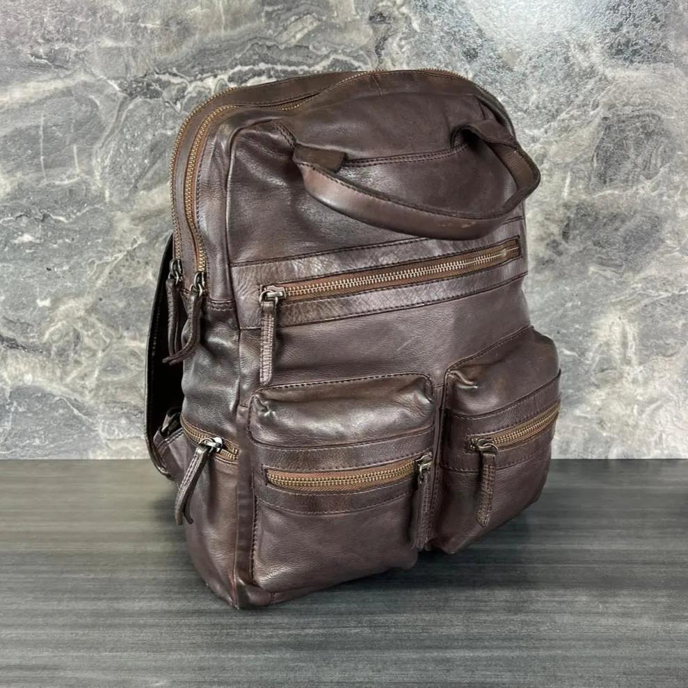 Premium MET Multi-Pocket Leather Backpack with Dual Carry Handles - Stylish & Durable for Work, Travel & College | Water-Resistant Laptop Bag for Men & Women