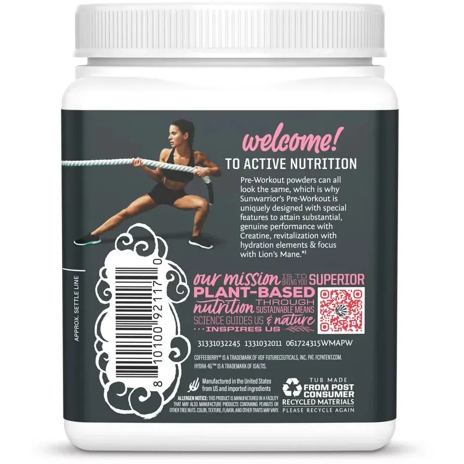 Sunwarrior Sport Active Pre Workout Powder - Vegan Plant-Based Energy Booster for Athletes & Fitness Enthusiasts | Supports Endurance, Focus & Muscle Performance | Ideal for Gym, Running & CrossFit Training