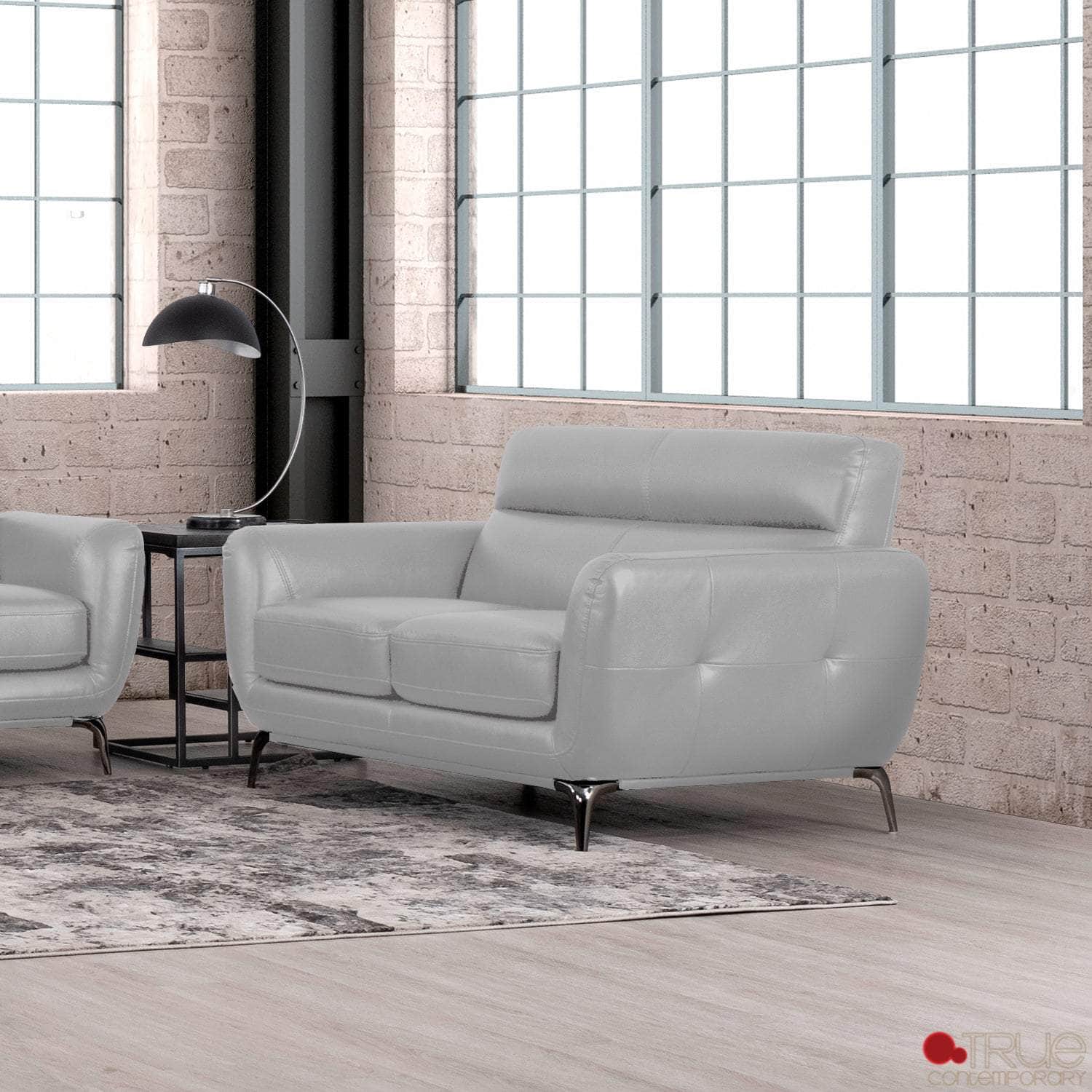 William Tufted Faux Leather Loveseat Sofa - 2 Color Options | Modern Small Space Living Room Furniture | Perfect for Apartments, Dorms & Cozy Spaces