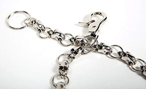 20 Inch Skull Biker Keychain - Heavy Duty Wallet Chain & Necklace for Motorcycle Enthusiasts | Perfect for Bikers, Gifts, and Punk Fashion Accessories