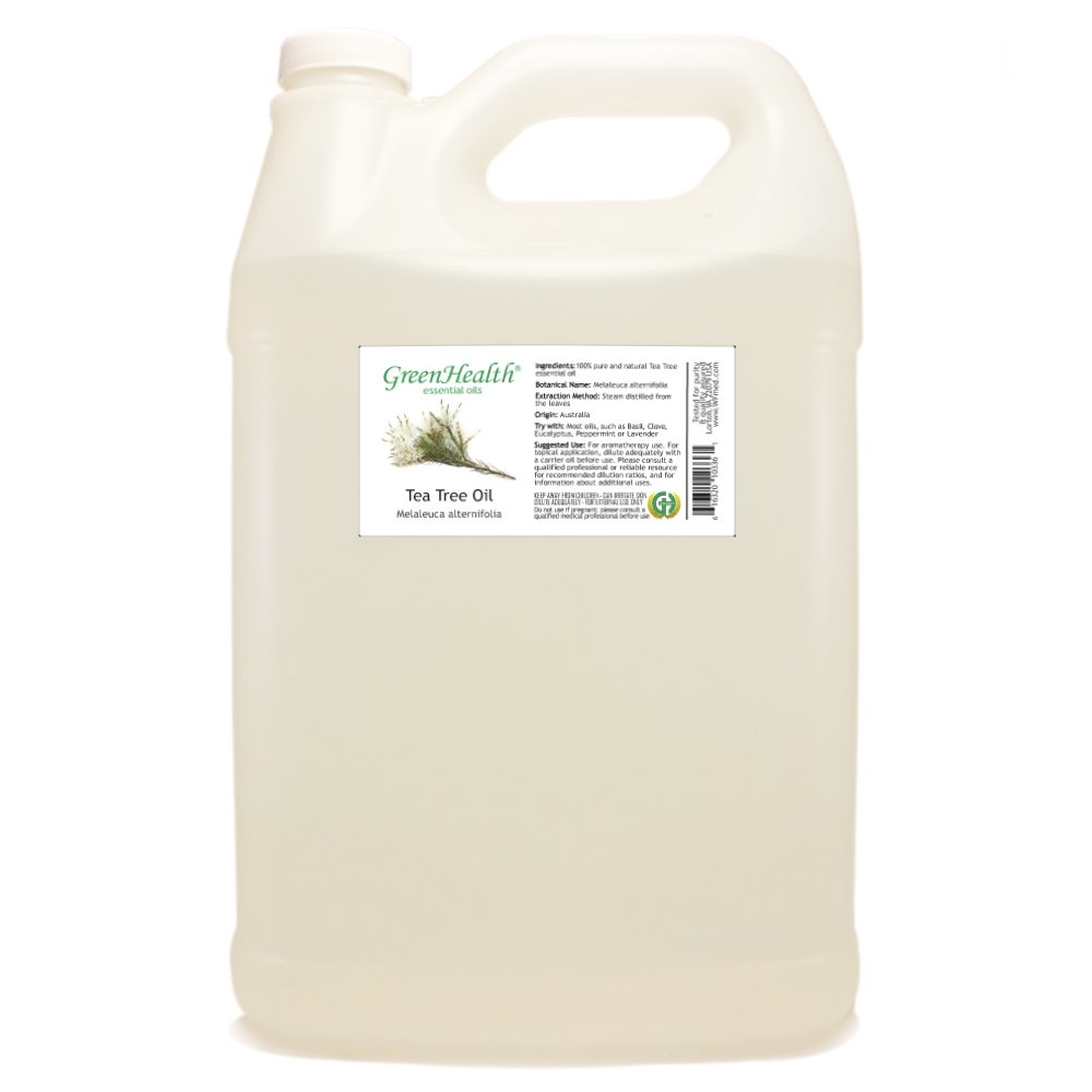 100% Pure Tea Tree Essential Oil - 1 Gallon Bottle - Undiluted & Natural for Aromatherapy, Skin Care & Home Cleaning - GreenHealth Brand