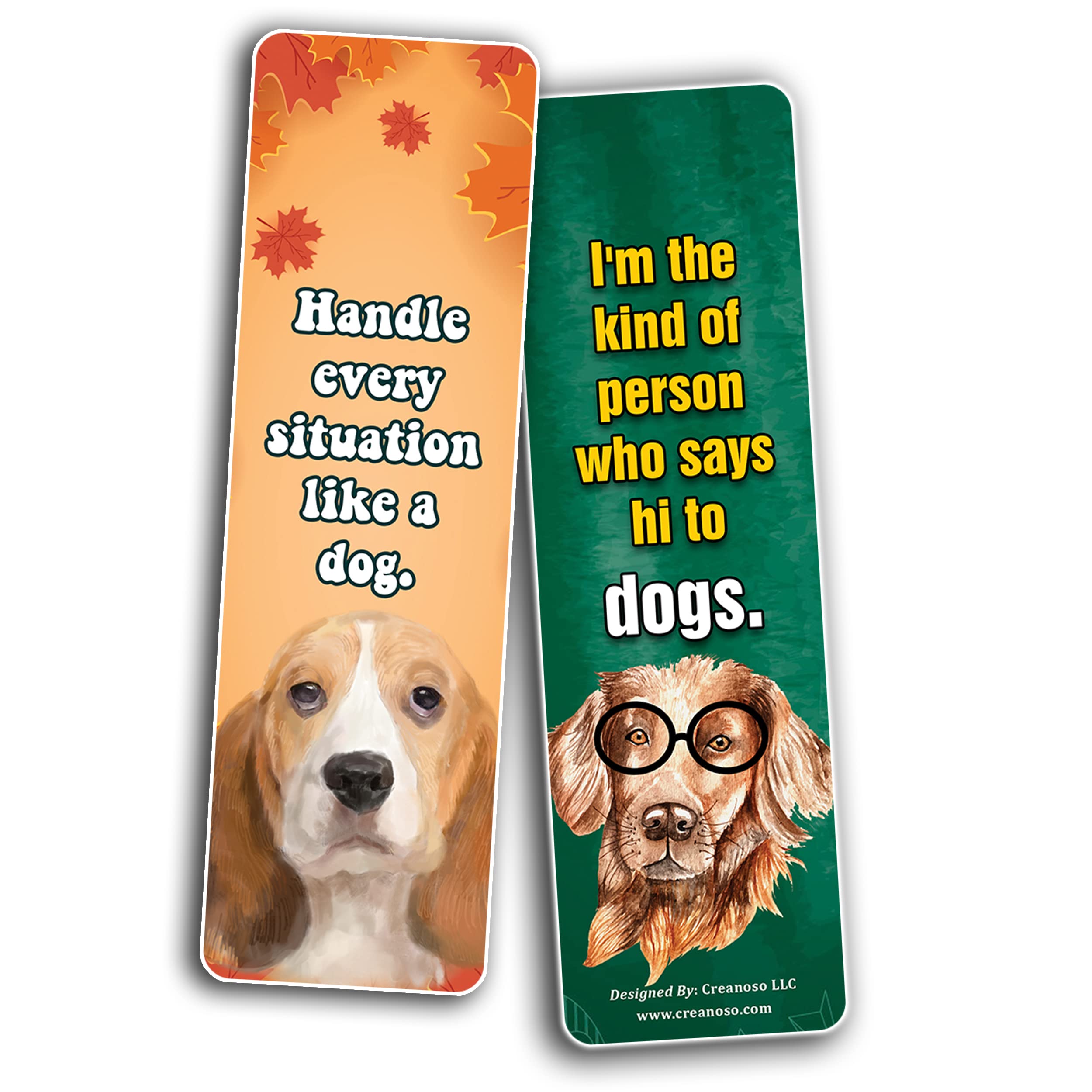 Creanoso Dog Lover Quotes Bookmarks Set - 30 Inspirational Animal-Themed Book Markers (5 Packs of 6) - Perfect Reading Accessories for Kids, Teens & Book Lovers - Great for School, Libraries & Gift Giving
