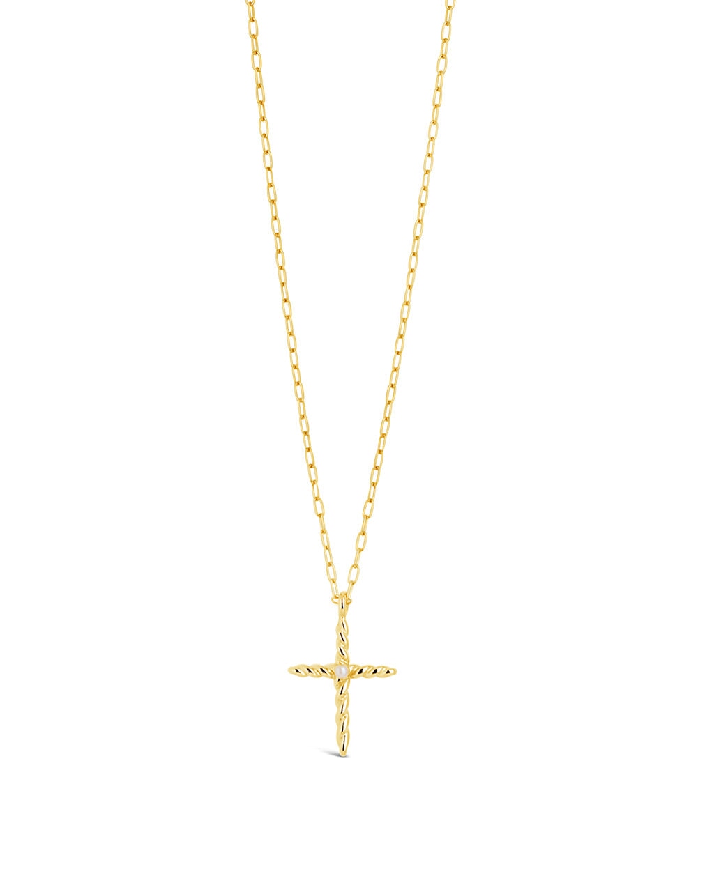 Ana?s Pearl Cross Pendant Necklace - Elegant Religious Jewelry for Women, Sterling Silver Crucifix Necklace with Genuine Pearl - Perfect for Church, Weddings & Everyday Wear