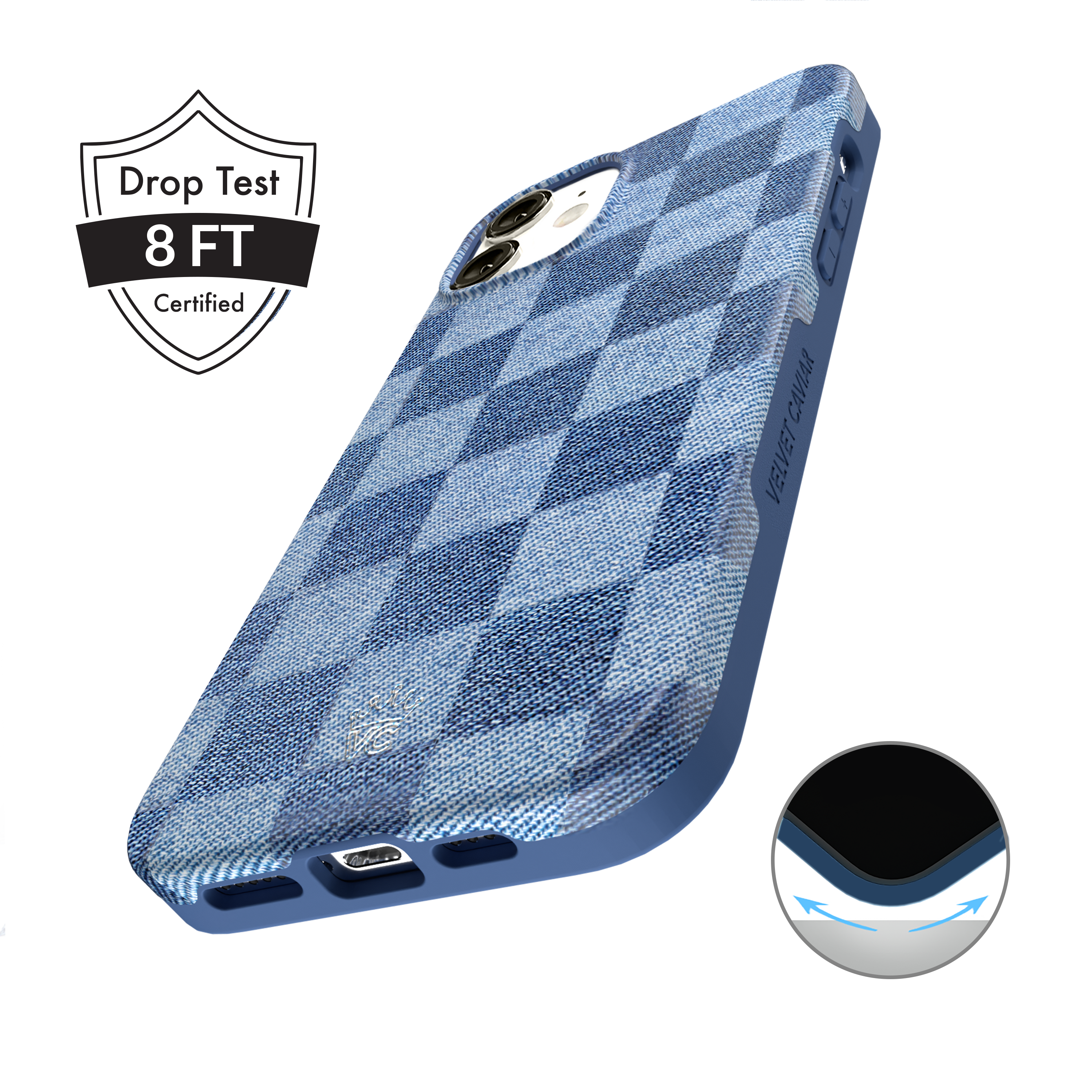 Stylish Denim Checkered iPhone Case - Trendy & Durable Phone Cover for iPhone Models - Perfect for Everyday Use, Travel & Fashion Accessories