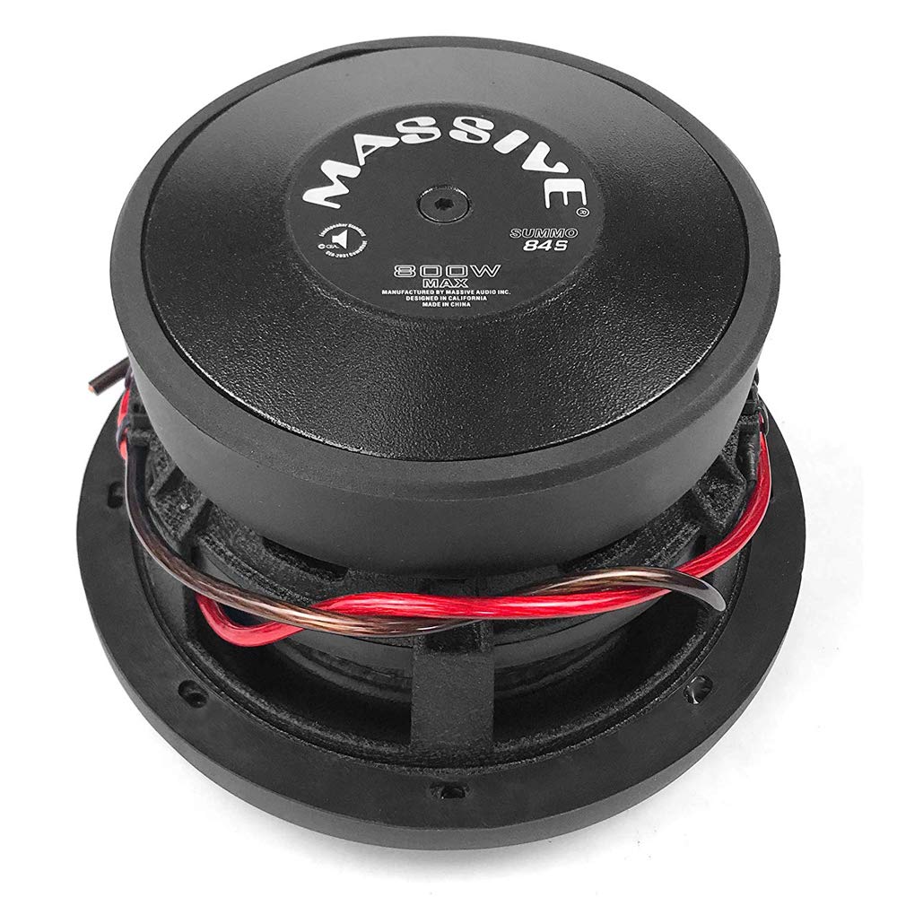 Massive Audio SUMMO84S 8 Inch Car Subwoofer - 400W RMS, 800W Max Power, Dual 4 Ohm, 2