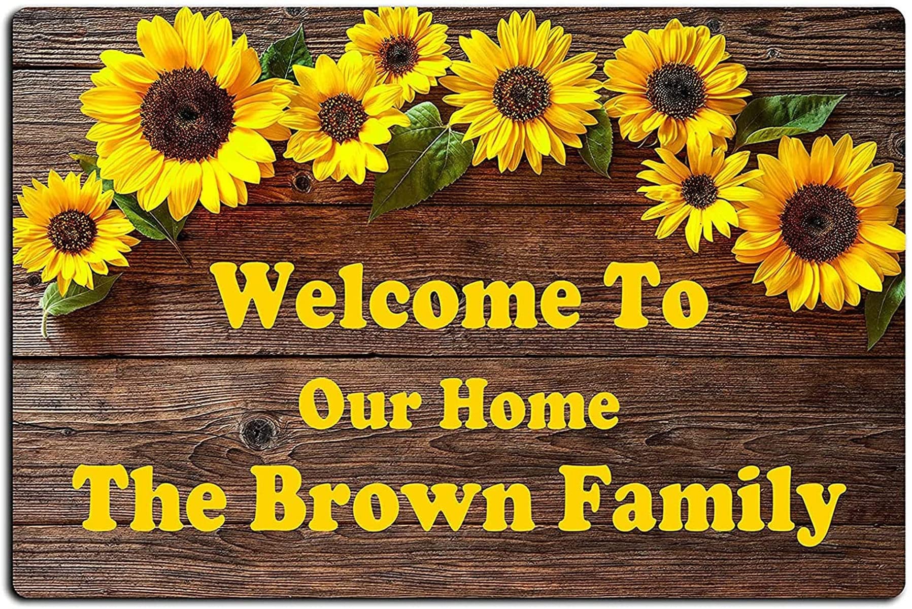 Custom Welcome Sign for Front Door - Farmhouse Wall Decor for Home & Garden