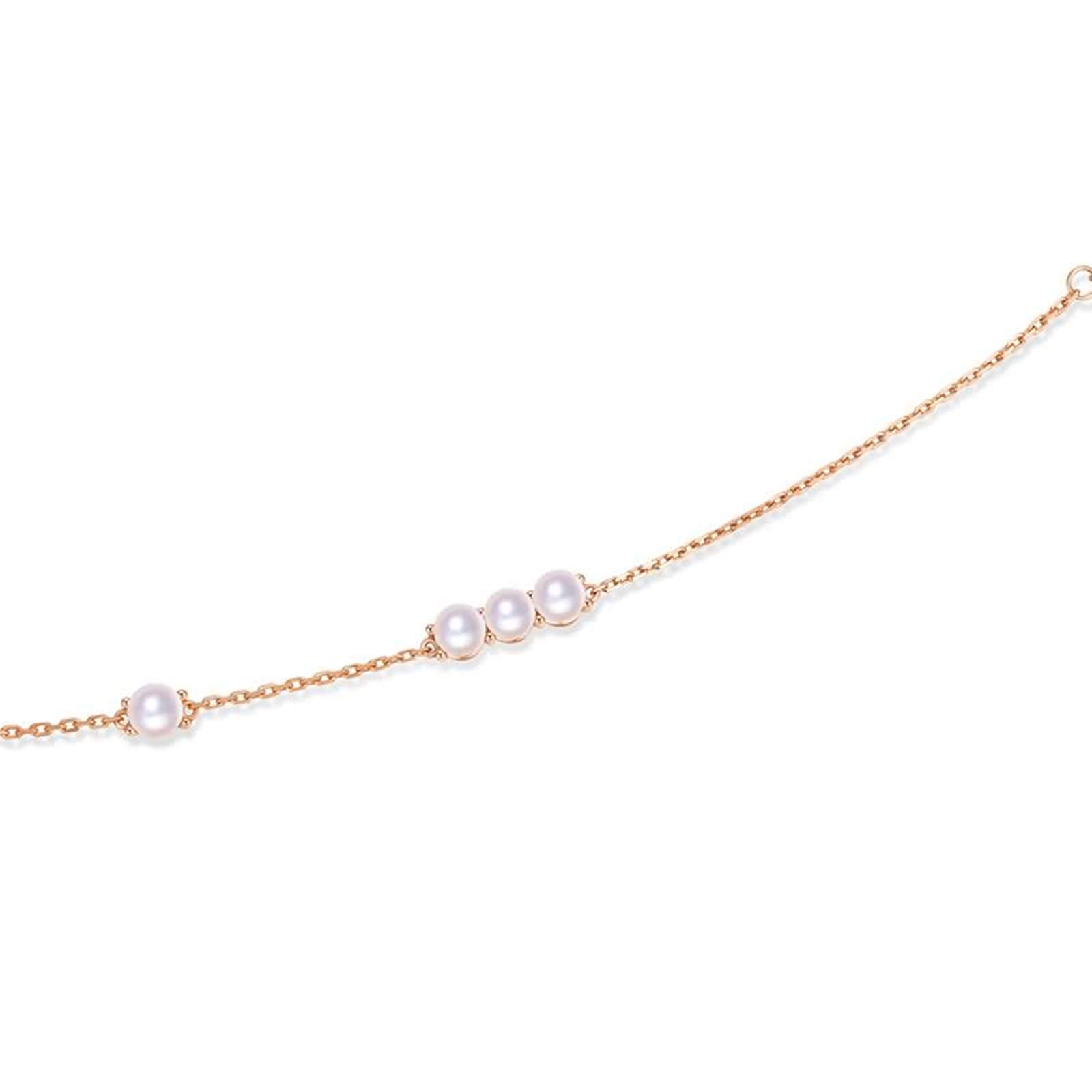18K Rose Gold Bracelet for Women - Elegant Pearl & Rose Gold Charm Friendship Bracelet, Perfect for Gifts, Anniversaries, and Special Occasions