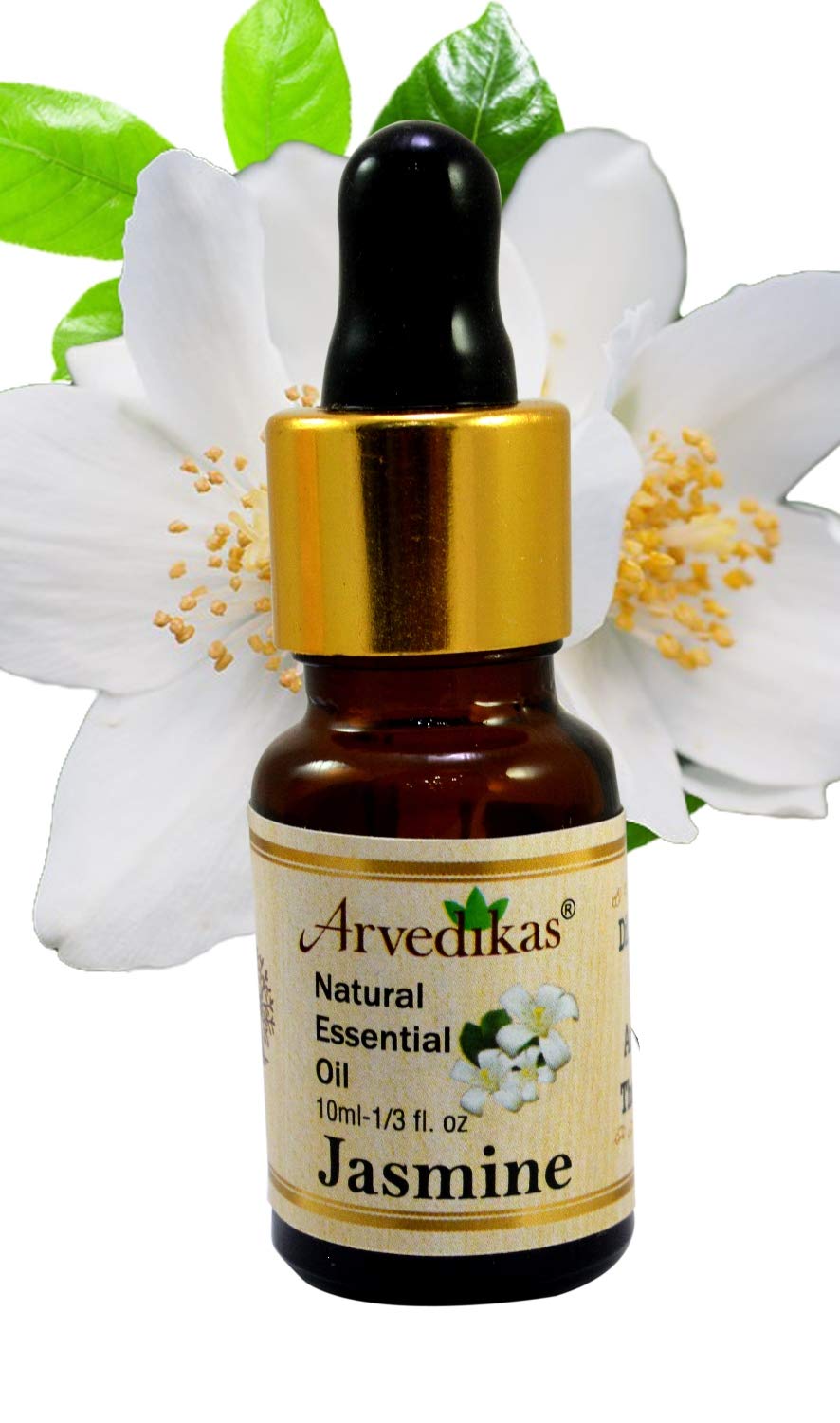 100% Pure Natural Jasmine Essential Oil - Undiluted & Uncut - 10ml for Aromatherapy, Massage & Skin Care | Premium Quality Therapeutic Grade Oil