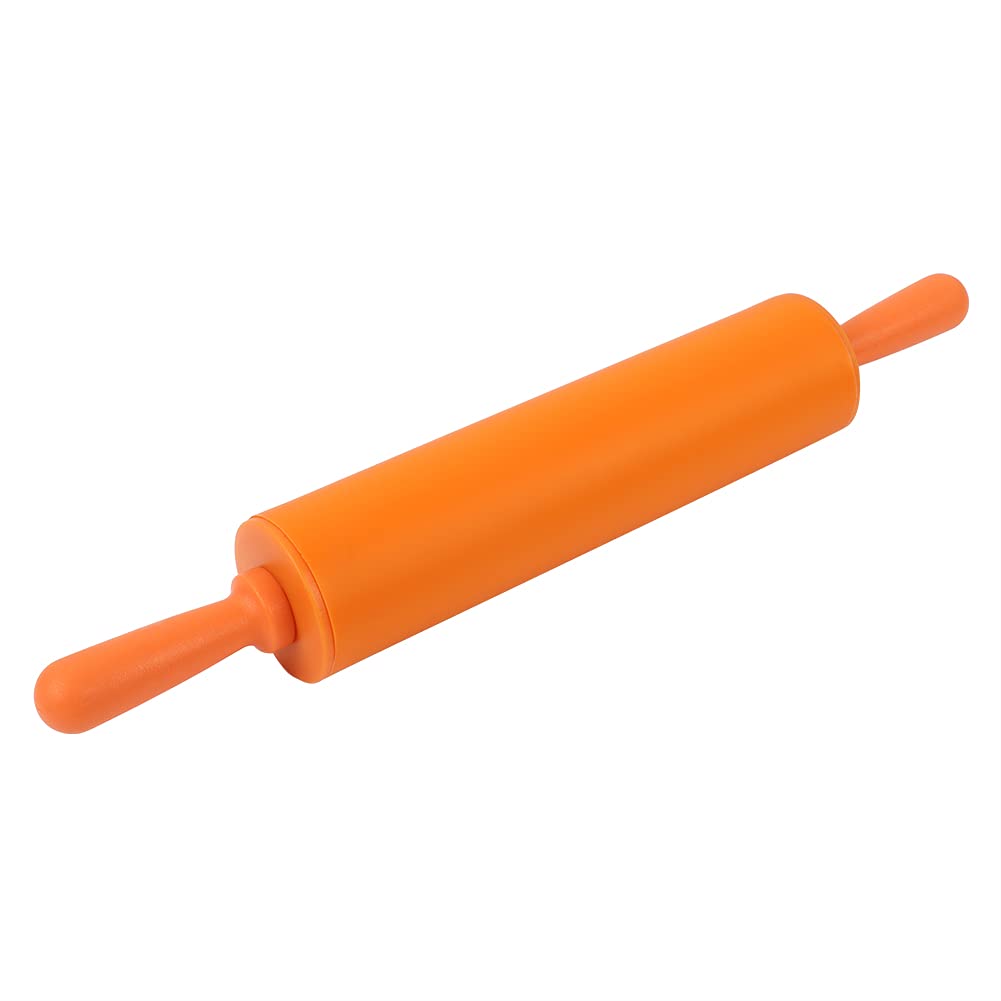 Non-Stick Silicone Rolling Pin for Baking - 11.8 Inch Kitchen Dough Roller for Bread, Pizza & Pastry Making | Dishwasher Safe & Easy Clean (Orange) | Perfect for Home Bakers & Professional Chefs