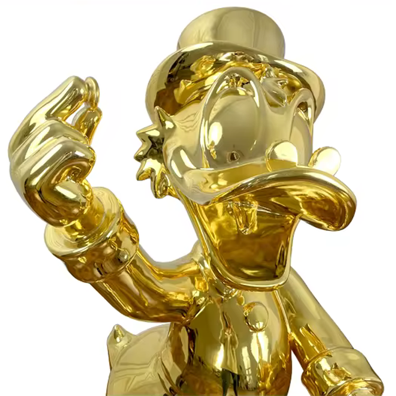Uncle Scrooge McDuck Gold Millionaire Electroplated Statue - Disney Collectible Figurine & Home Decor for Fans | Perfect for Disney Themed Rooms, Office Decor, and Gift Giving