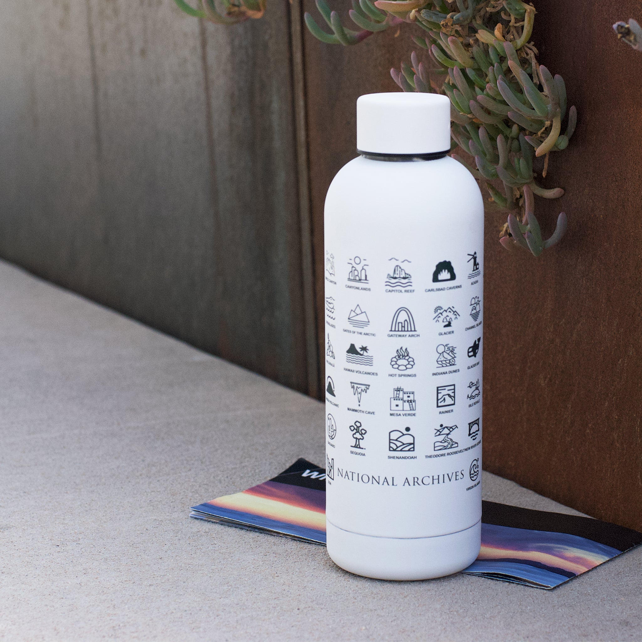 National Archives National Parks Water Bottle - Insulated Stainless Steel Travel Tumbler for Hiking, Camping & Outdoor Adventures