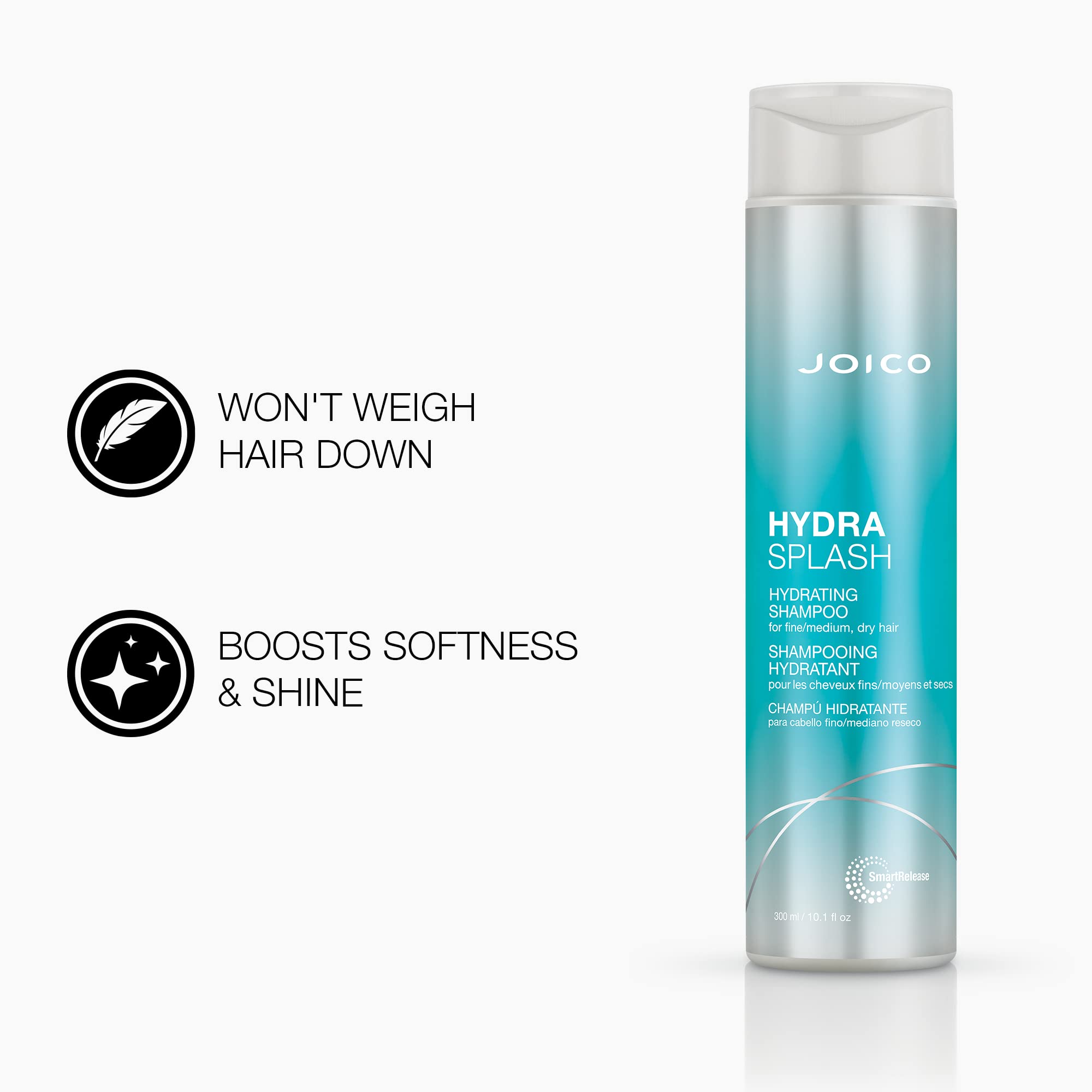 Joico HydraSplash Hydrating Shampoo and Conditioner Set - Moisturizing for Fine, Medium & Dry Hair - Infused with Sea Kelp & Coconut Water - Replenishes Hydration & Softness - Perfect for Daily Hair Care & Damaged Hair Repair
