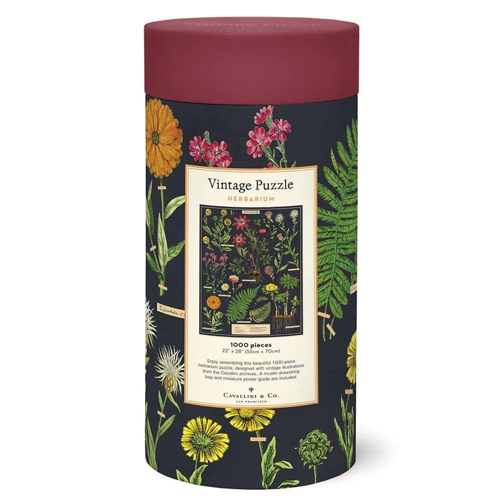 Cavallini 1000 Piece Jigsaw Puzzle - Herbarium Botanical Collection (PZL/HERBARIUM) | Perfect for Family Game Night & Home Decor